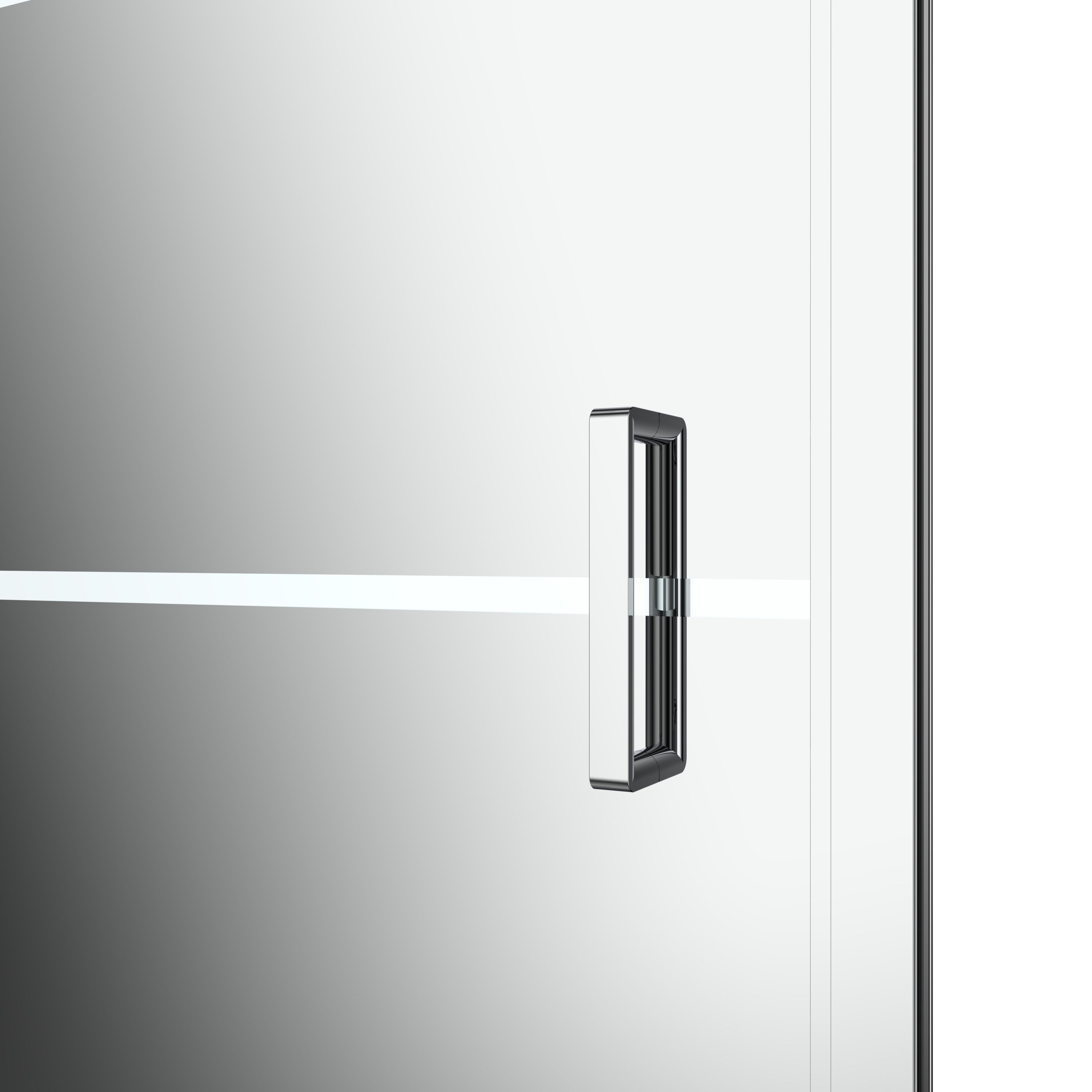 GoodHome Ledava Minimal frame Chrome effect Mirror Strip Half open pivot Shower door (H)195cm (W)120cm