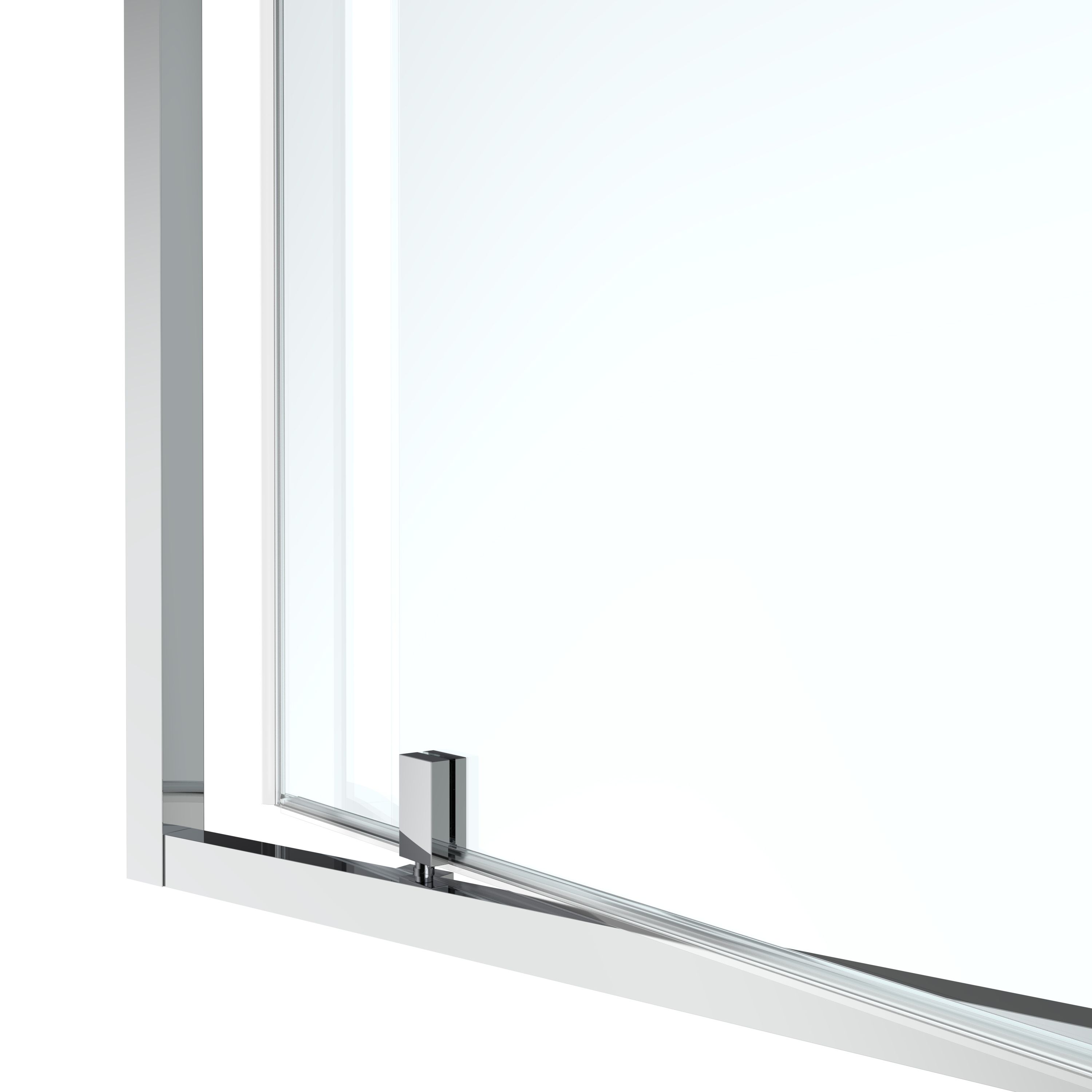 GoodHome Ledava Minimal frame Chrome effect Mirror Strip Half open pivot Shower door (H)195cm (W)120cm