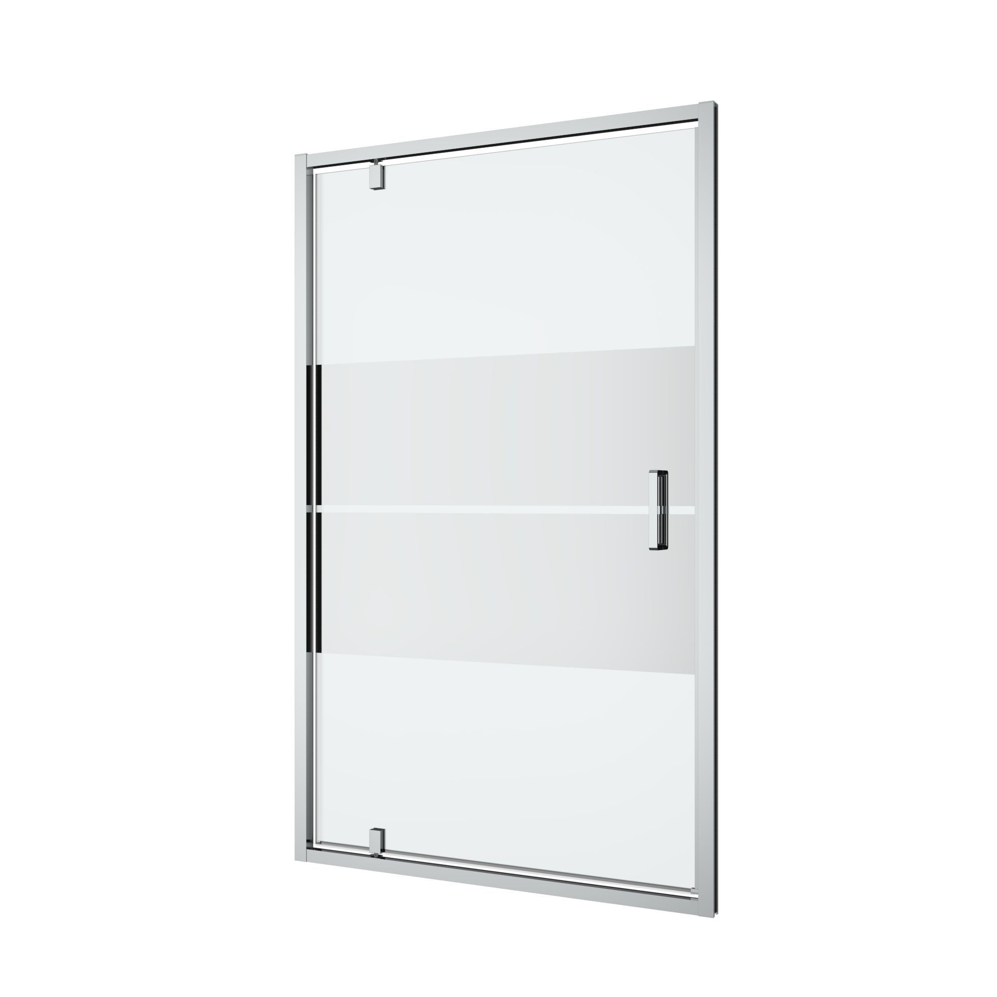 GoodHome Ledava Minimal frame Chrome effect Mirror Strip Half open pivot Shower door (H)195cm (W)120cm
