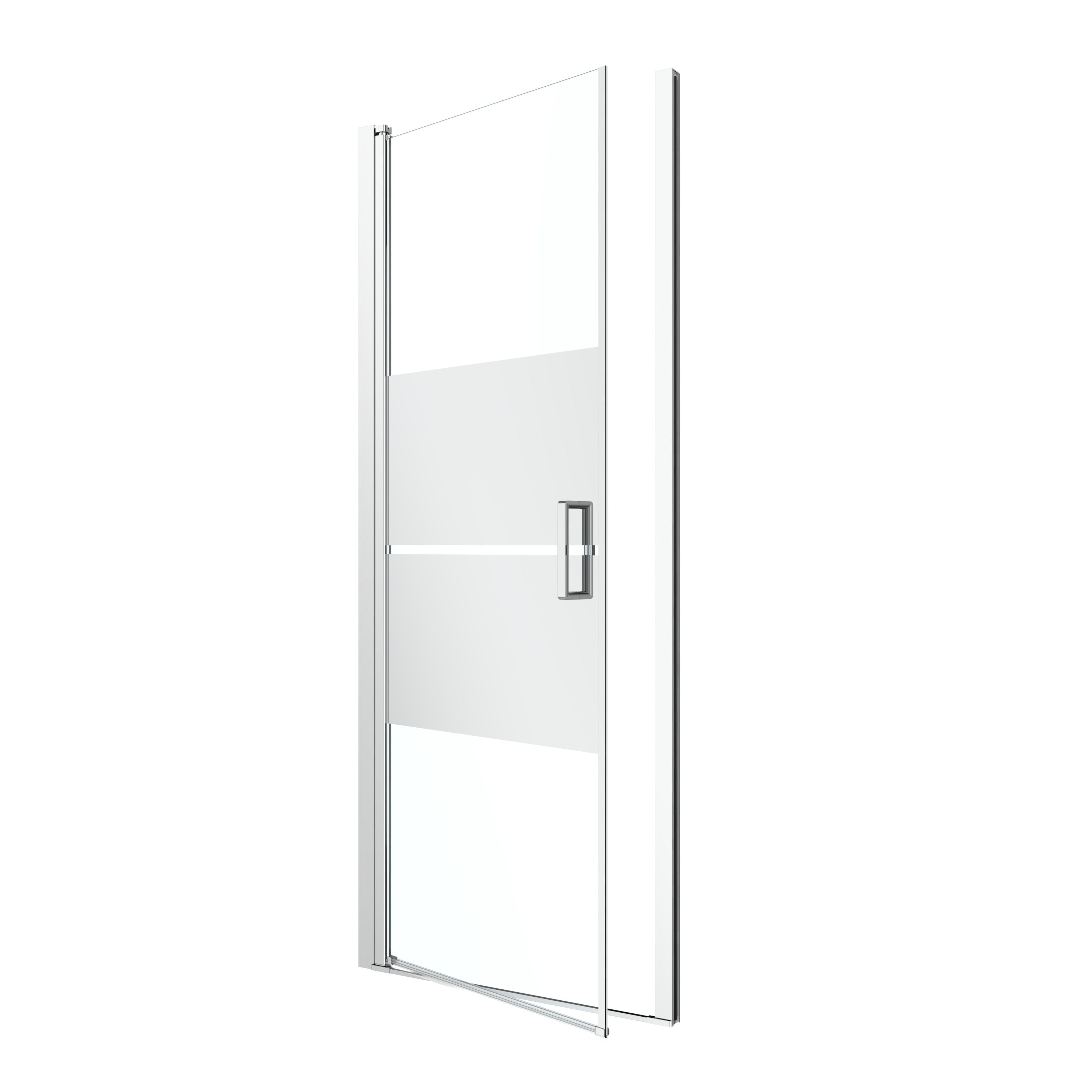 GoodHome Ledava Minimal frame Chrome effect Mirror Strip Pivot Shower Door (H)195cm (W)76cm