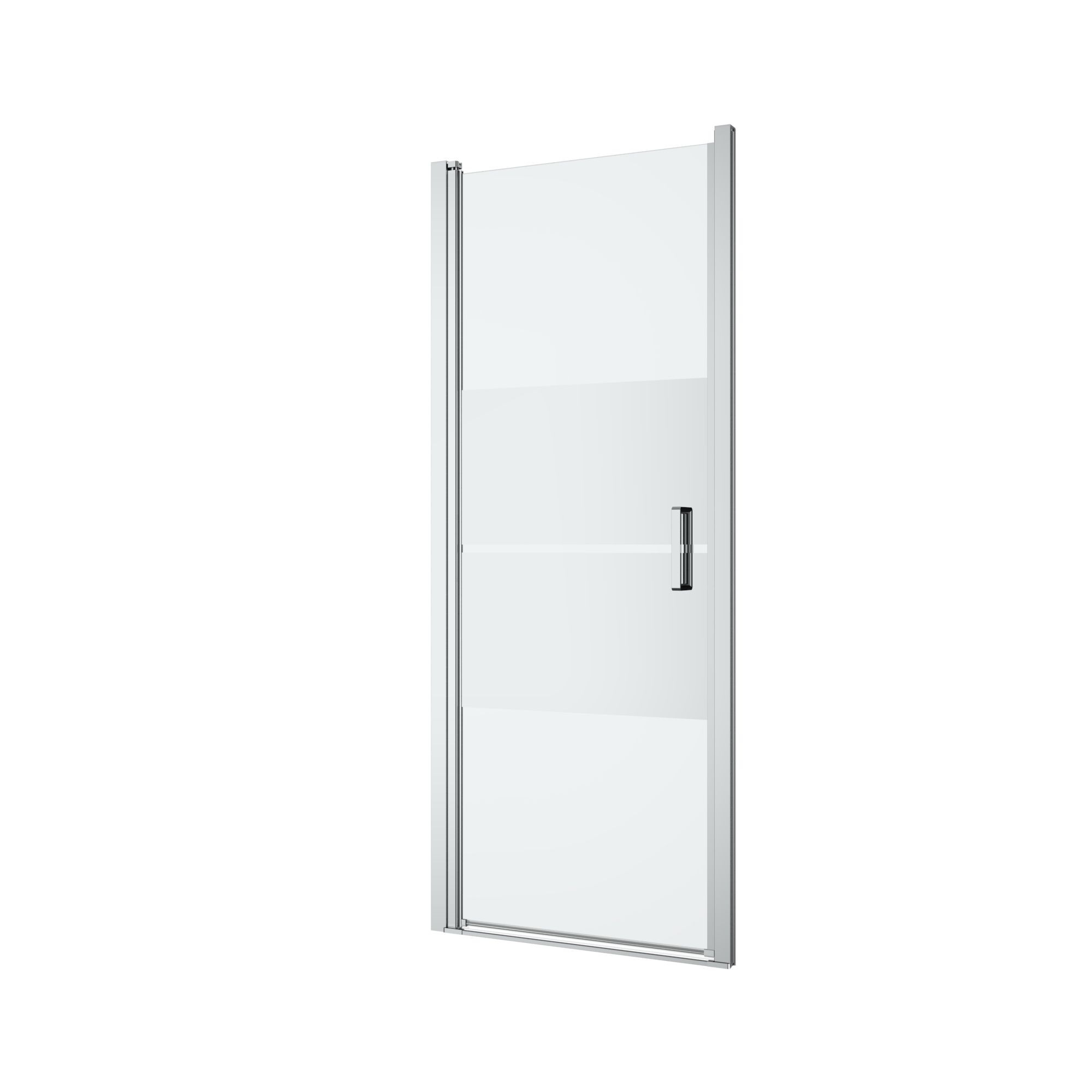 GoodHome Ledava Minimal frame Chrome effect Mirror Strip Pivot Shower door (H)195cm (W)80cm
