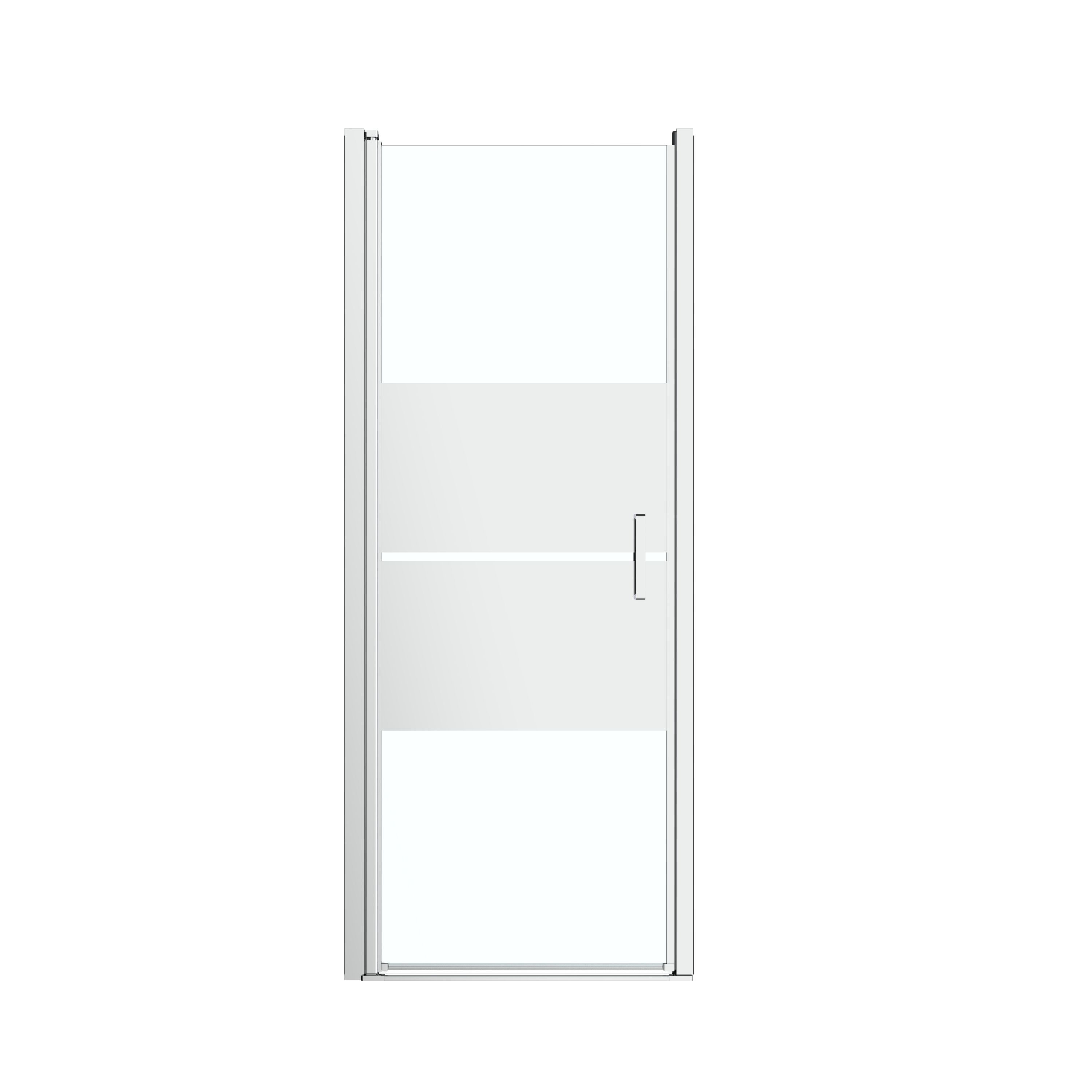 GoodHome Ledava Minimal frame Chrome effect Mirror Strip Pivot Shower door (H)195cm (W)80cm