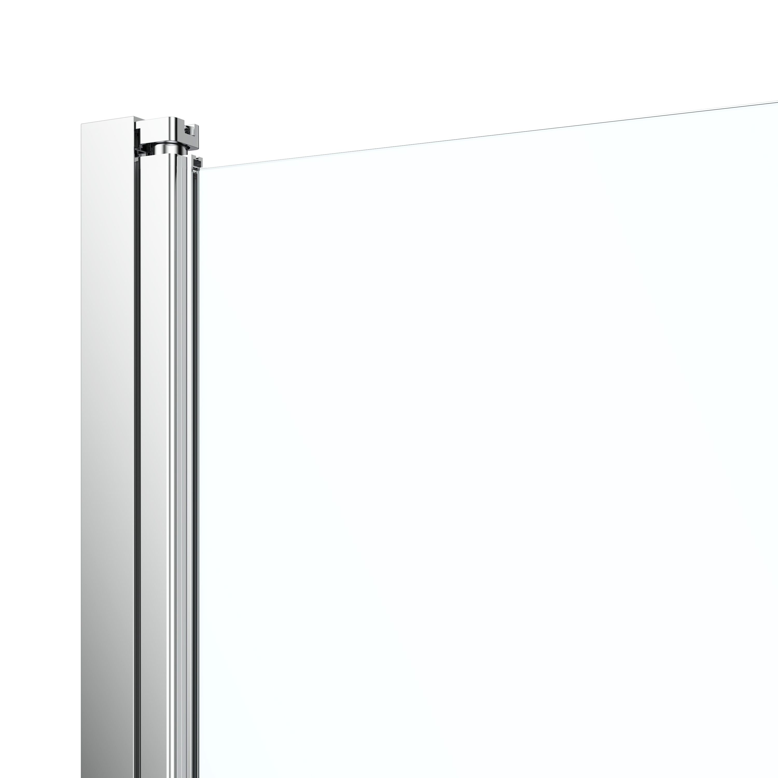 GoodHome Ledava Minimal frame Chrome effect Mirror Strip Pivot Shower door (H)195cm (W)80cm