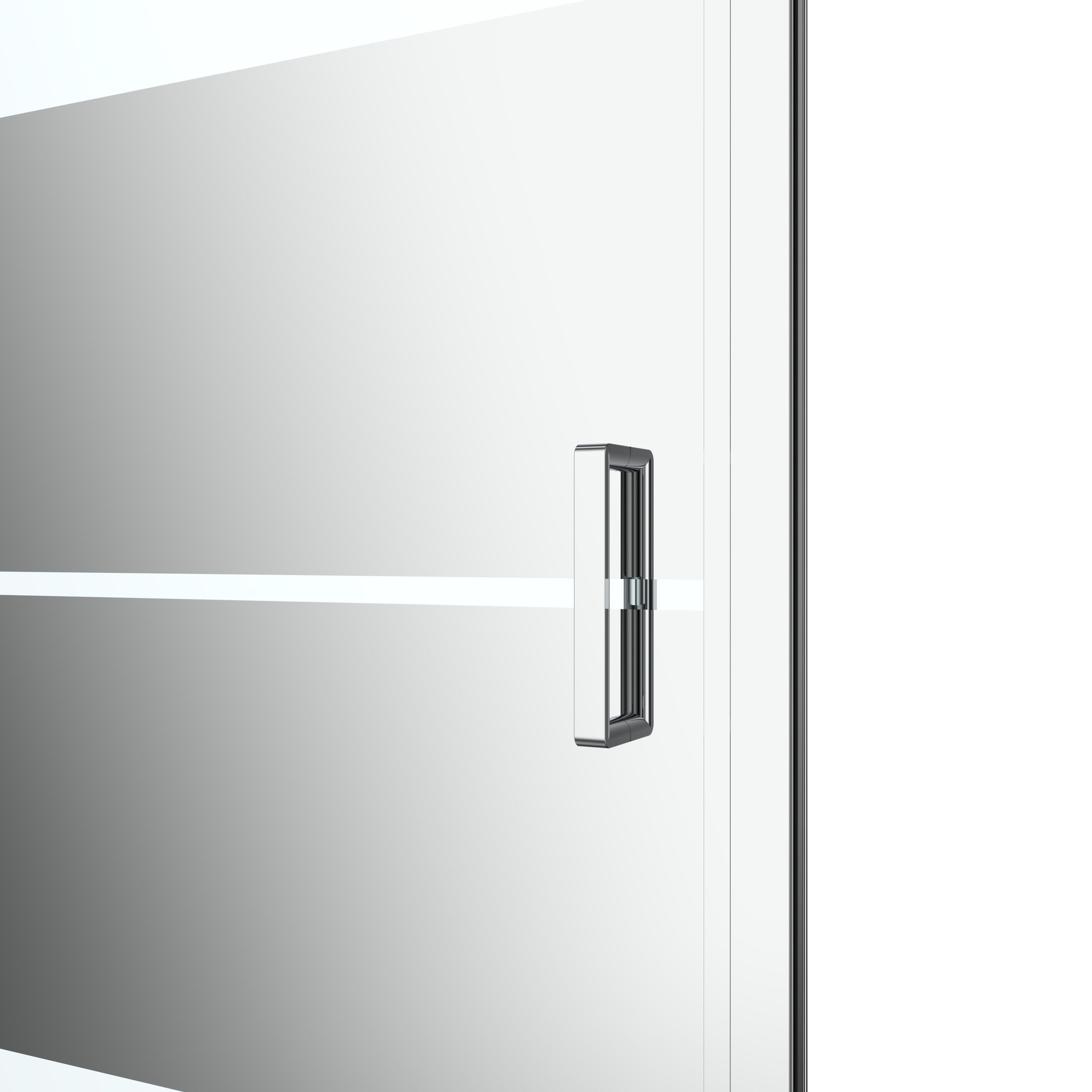 GoodHome Ledava Minimal frame Chrome effect Mirror Strip Pivot Shower door (H)195cm (W)80cm