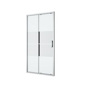 GoodHome Ledava Minimal frame Chrome effect Mirror Strip Sliding Shower Door (H)195cm (W)100cm
