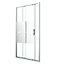 GoodHome Ledava Minimal frame Chrome effect Mirror Strip Sliding Shower Door (H)195cm (W)100cm
