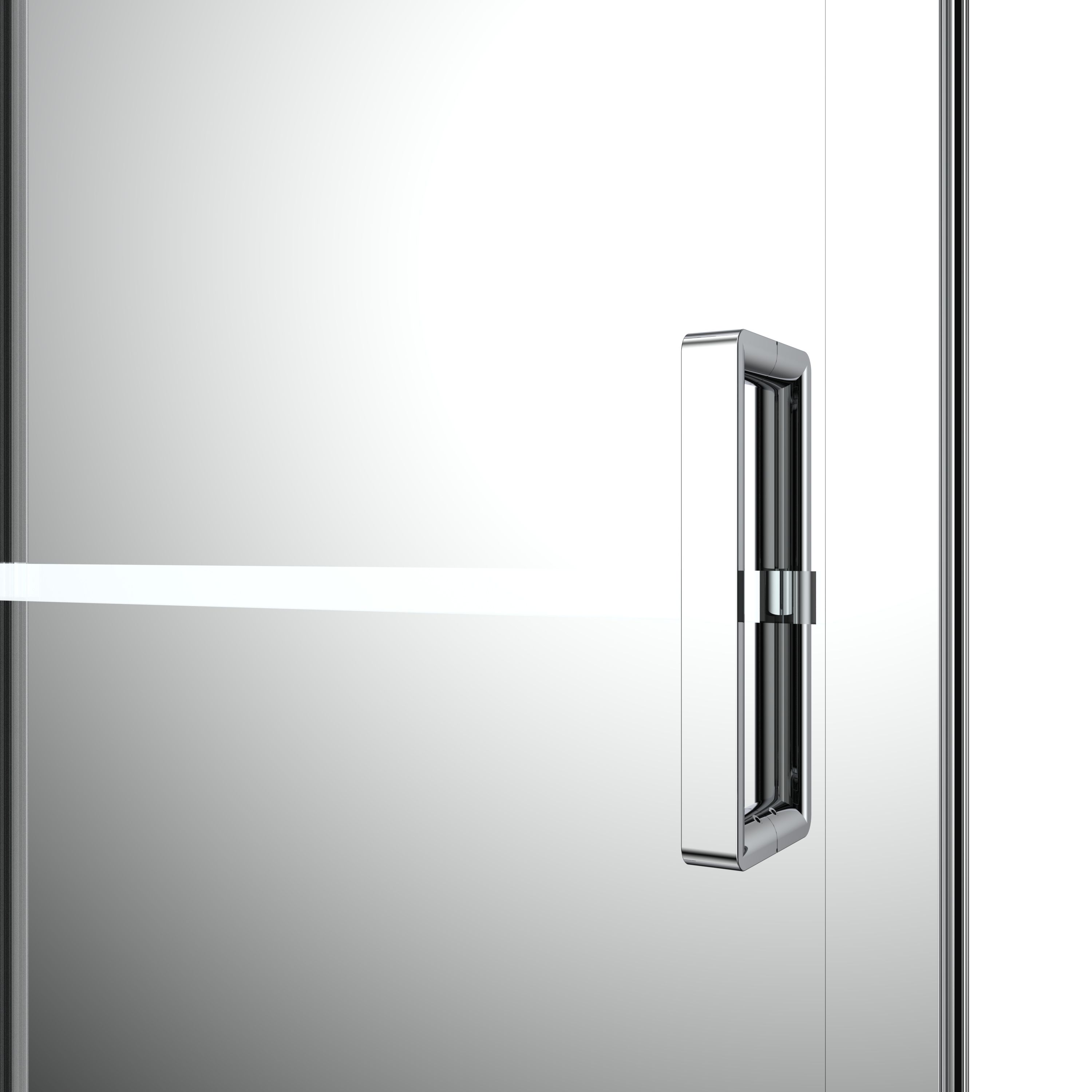 GoodHome Ledava Minimal frame Chrome effect Mirror Strip Sliding Shower door (H)195cm (W)160cm