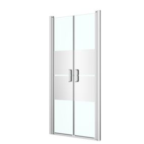 GoodHome Ledava Minimal frame Chrome effect Mirror Strip Western Shower Door (H)195cm (W)90cm
