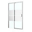GoodHome Ledava Minimal frame Chrome effect Mirror Striped Sliding Shower Door (H)195cm (W)120cm