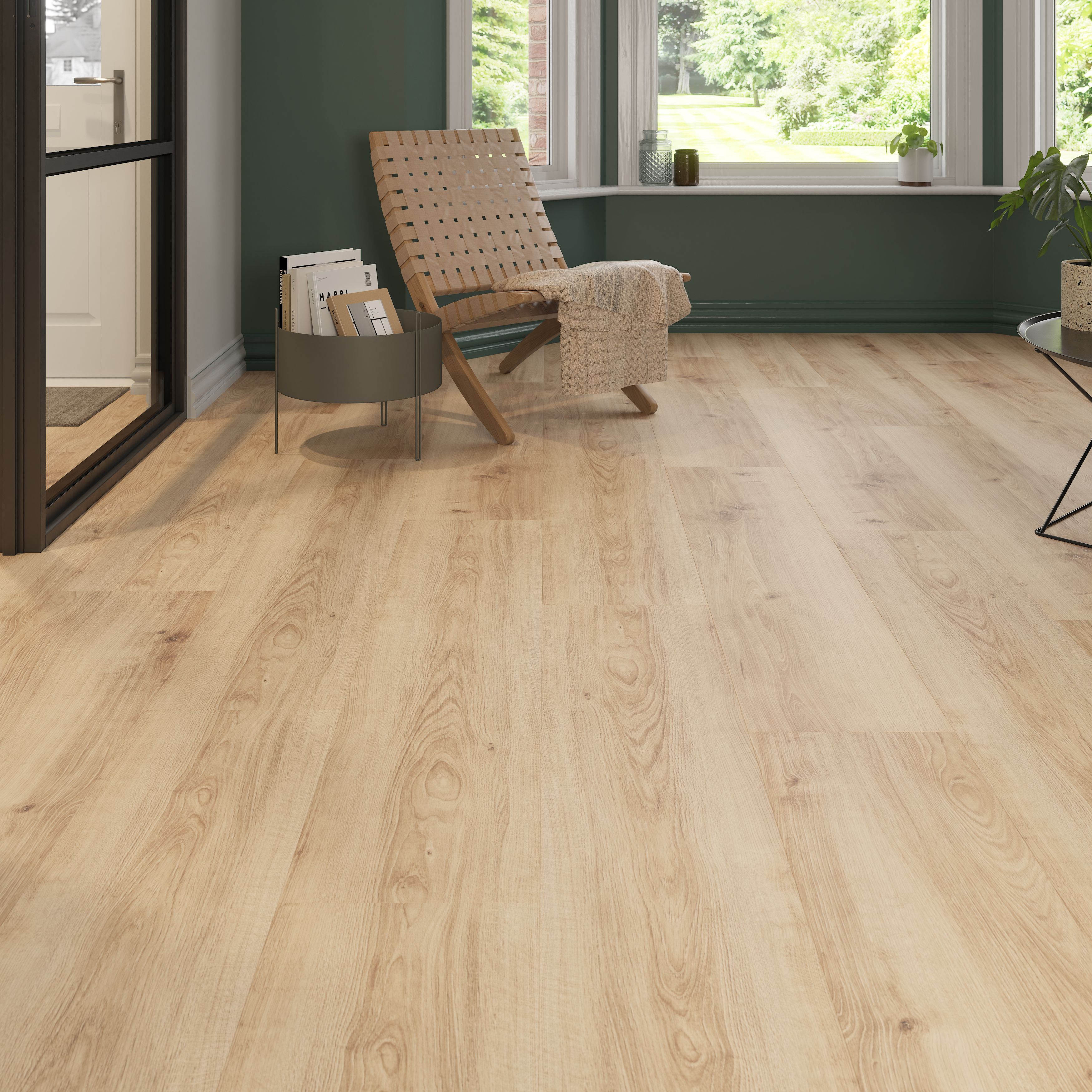 GoodHome Ledbury Ivory Natural Light oak effect Structured Laminate Flooring, 2.16m²