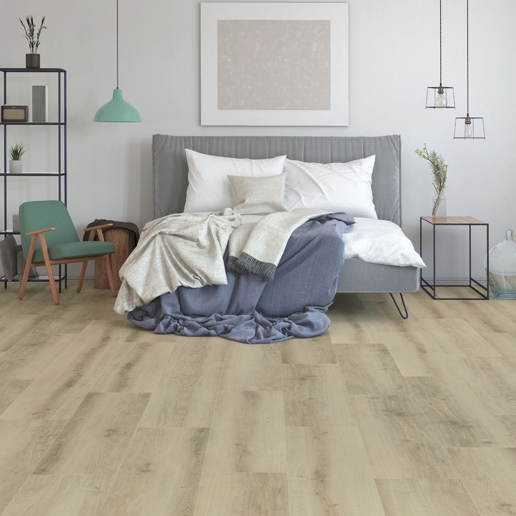 Goodhome Ledbury Light Brown Oak Effect Laminate Flooring 1 8m Pack Diy At B Q