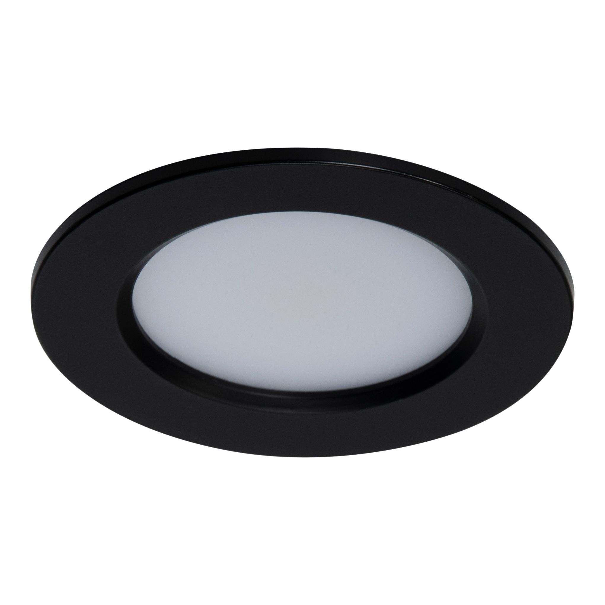 GoodHome Ledyard Black Mains-powered LED Neutral white Cabinet downlight IP20 (L)64mm (W)64mm, Pack of 3