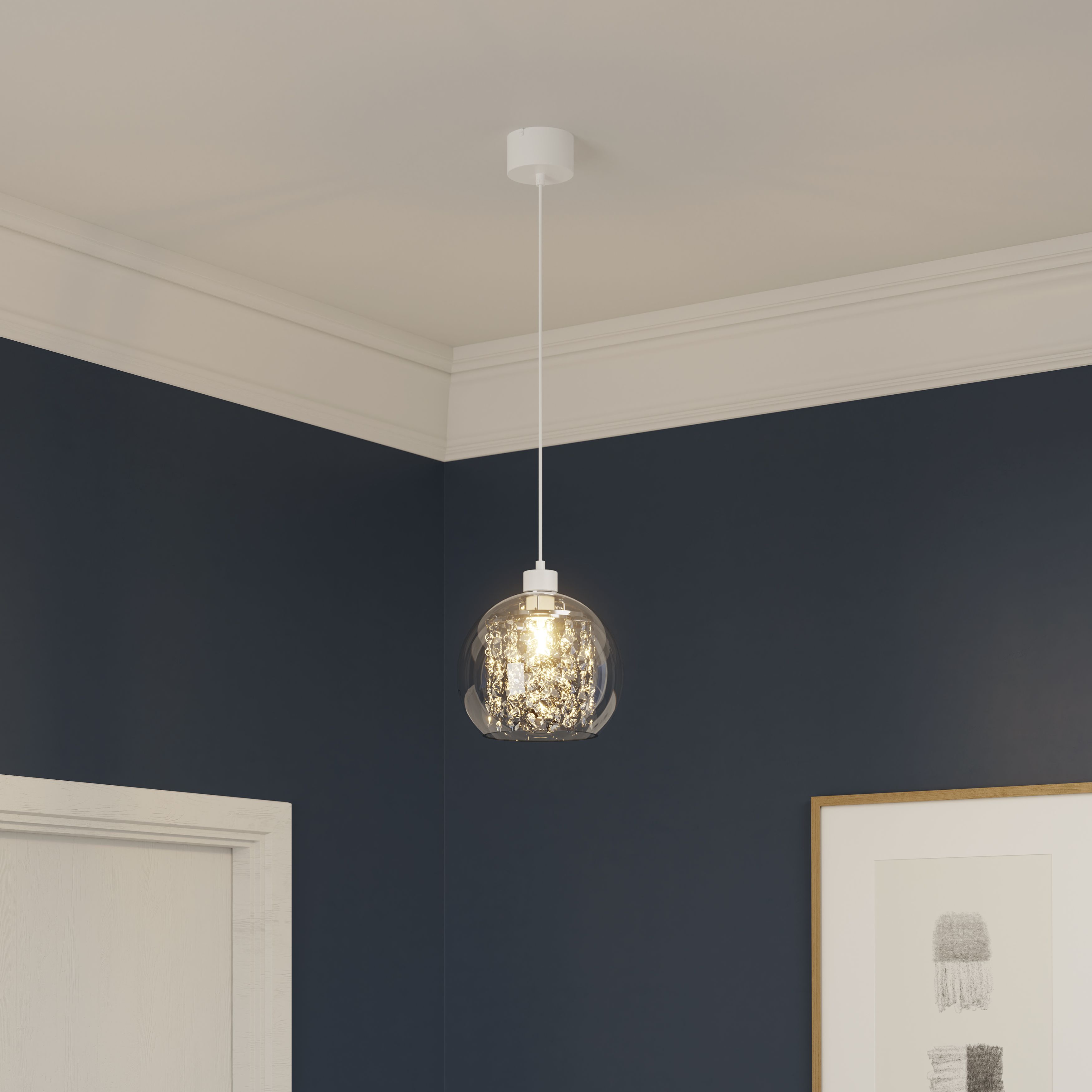 GoodHome Leiston Clear Round Lamp shade (D)25cm