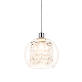 GoodHome Leiston Clear Round Lamp shade (D)25cm