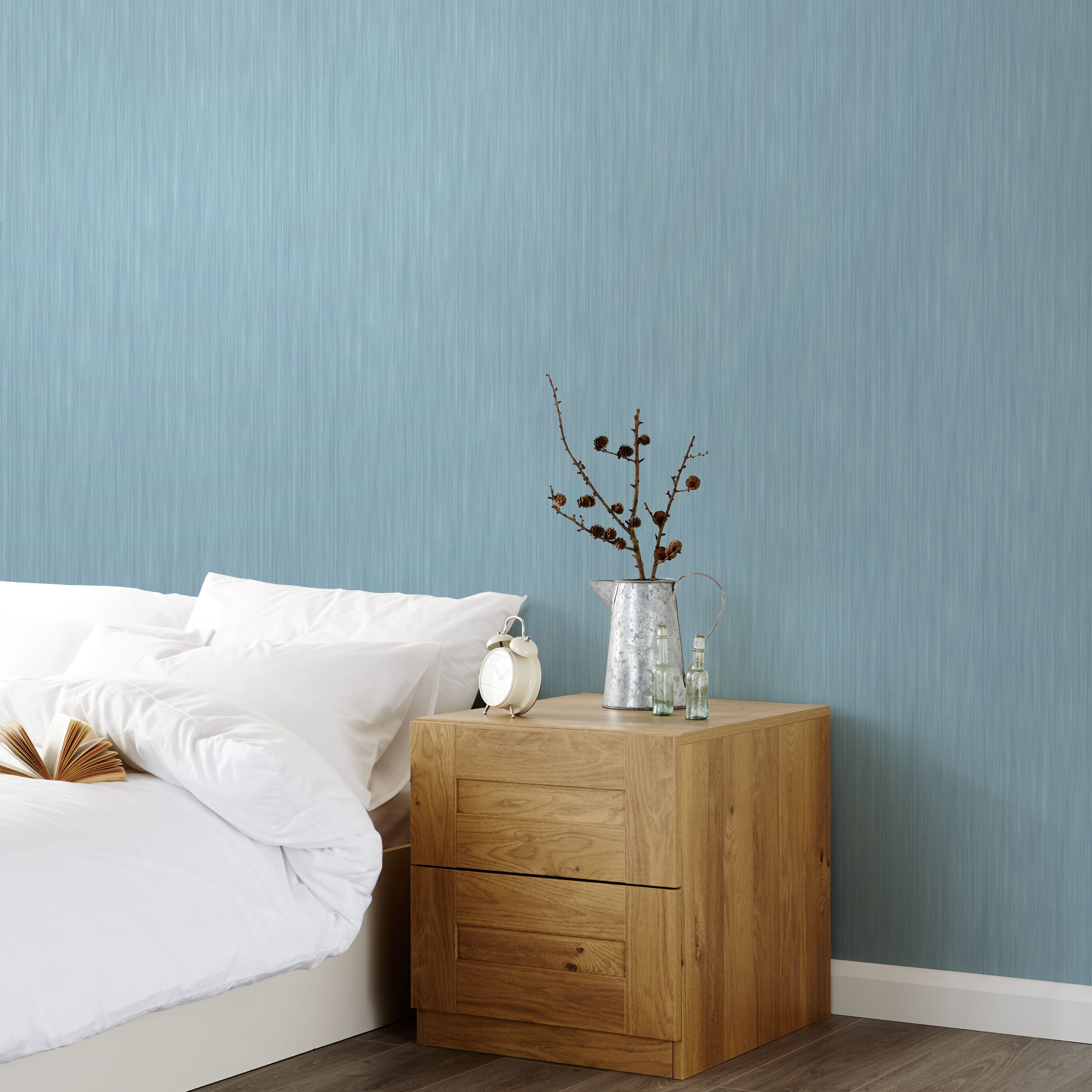 GoodHome Lery Blue grey Glitter effect Pleated Textured Wallpaper Sample