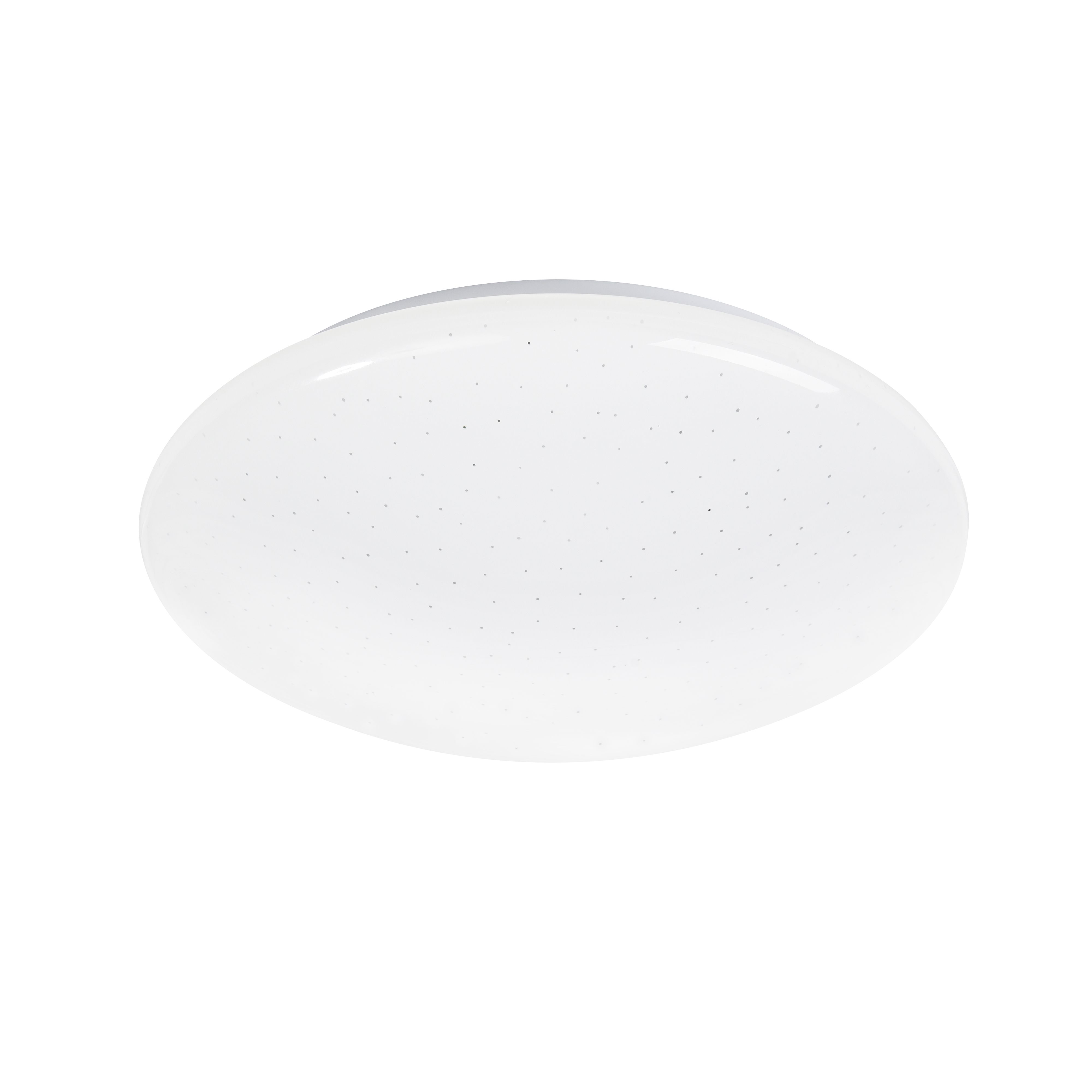 GoodHome Leto Round Brushed Metal & plastic White LED Ceiling light