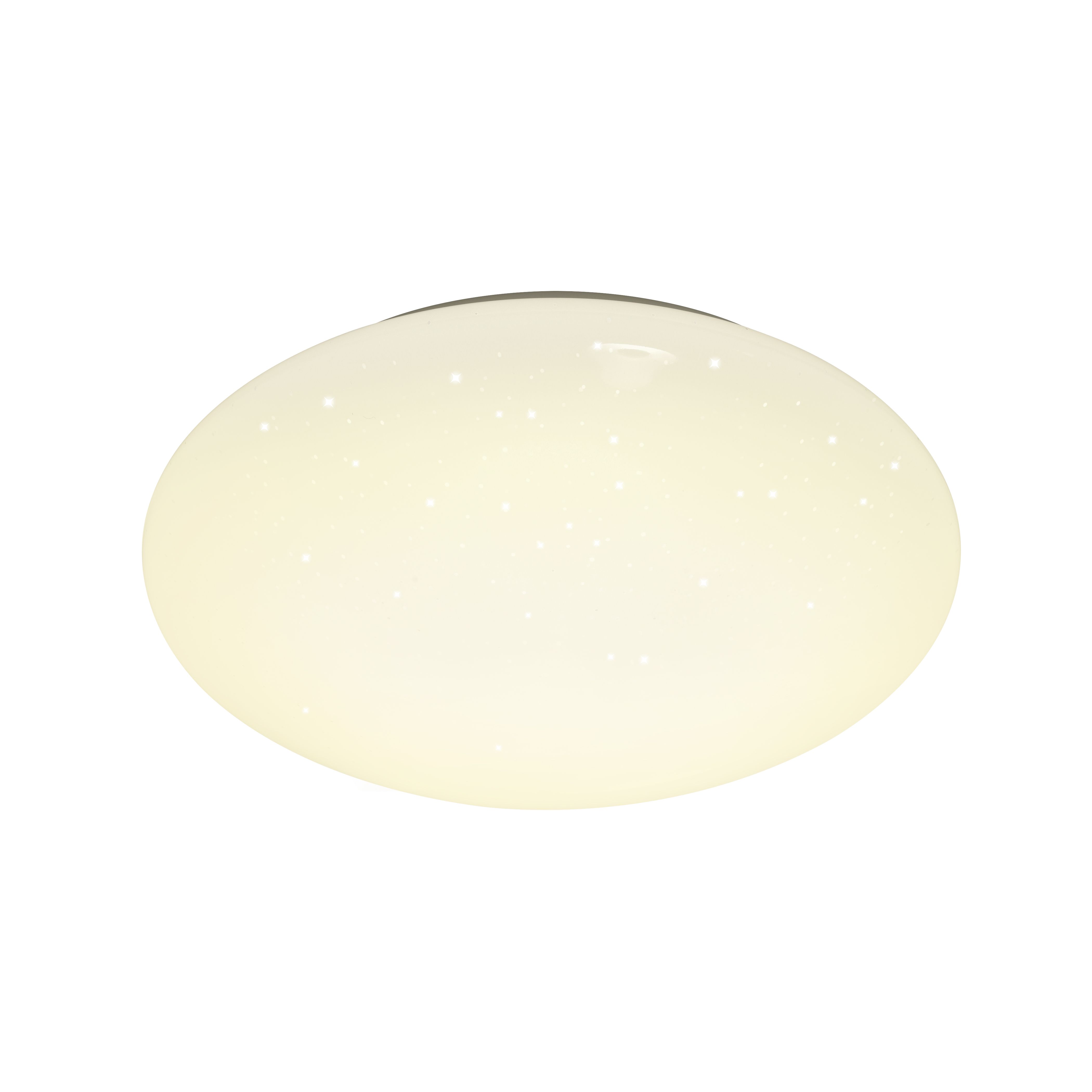 GoodHome Leto Round Brushed Metal & plastic White LED Ceiling light