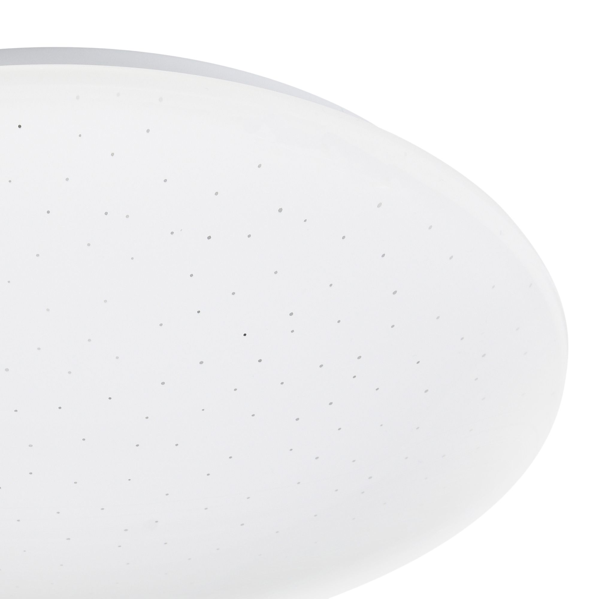 GoodHome Leto Round Brushed Metal & plastic White LED Ceiling light