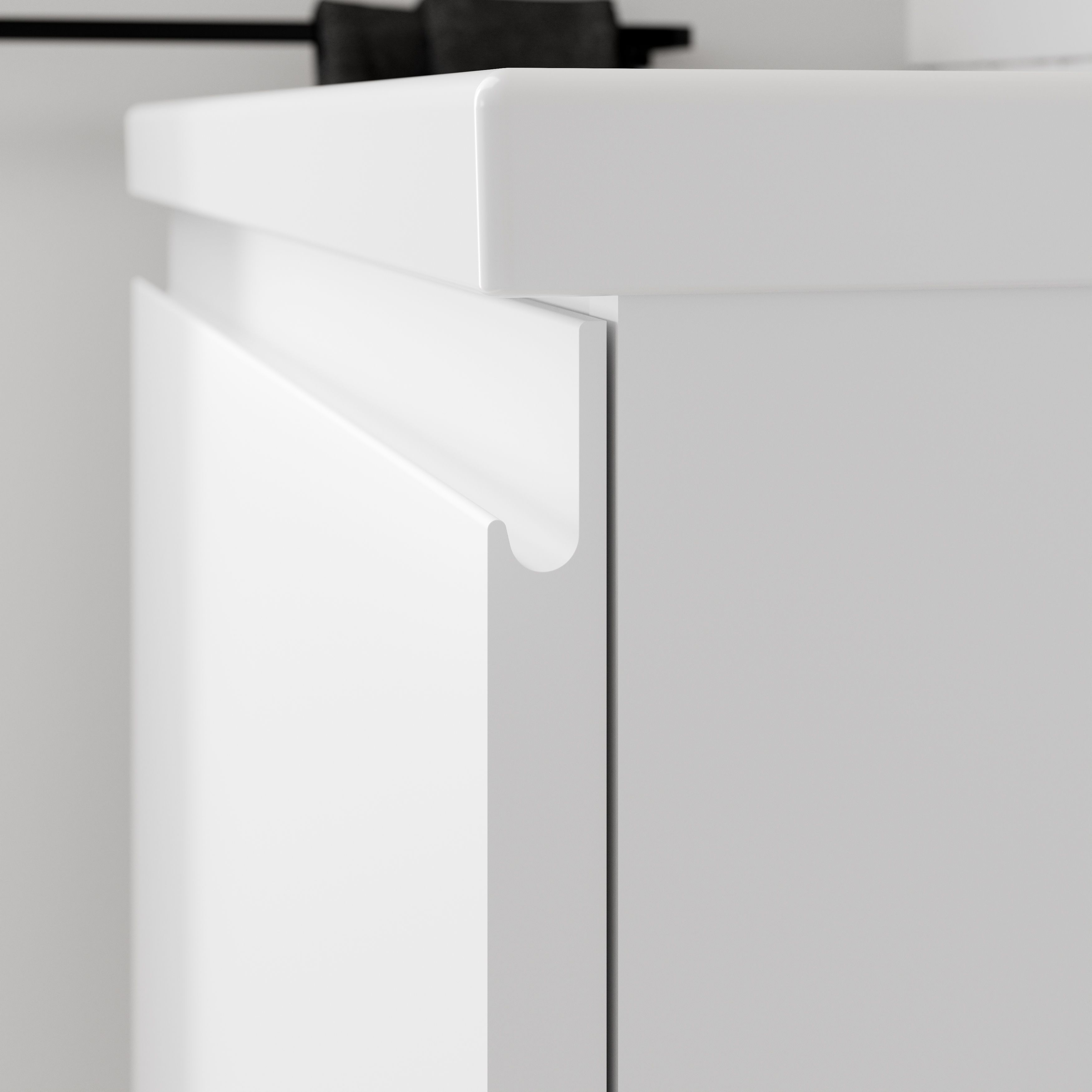 GoodHome Levanna Compact Matt White Single Wall-mounted Bathroom Cabinet (H) 480mm (W) 600mm