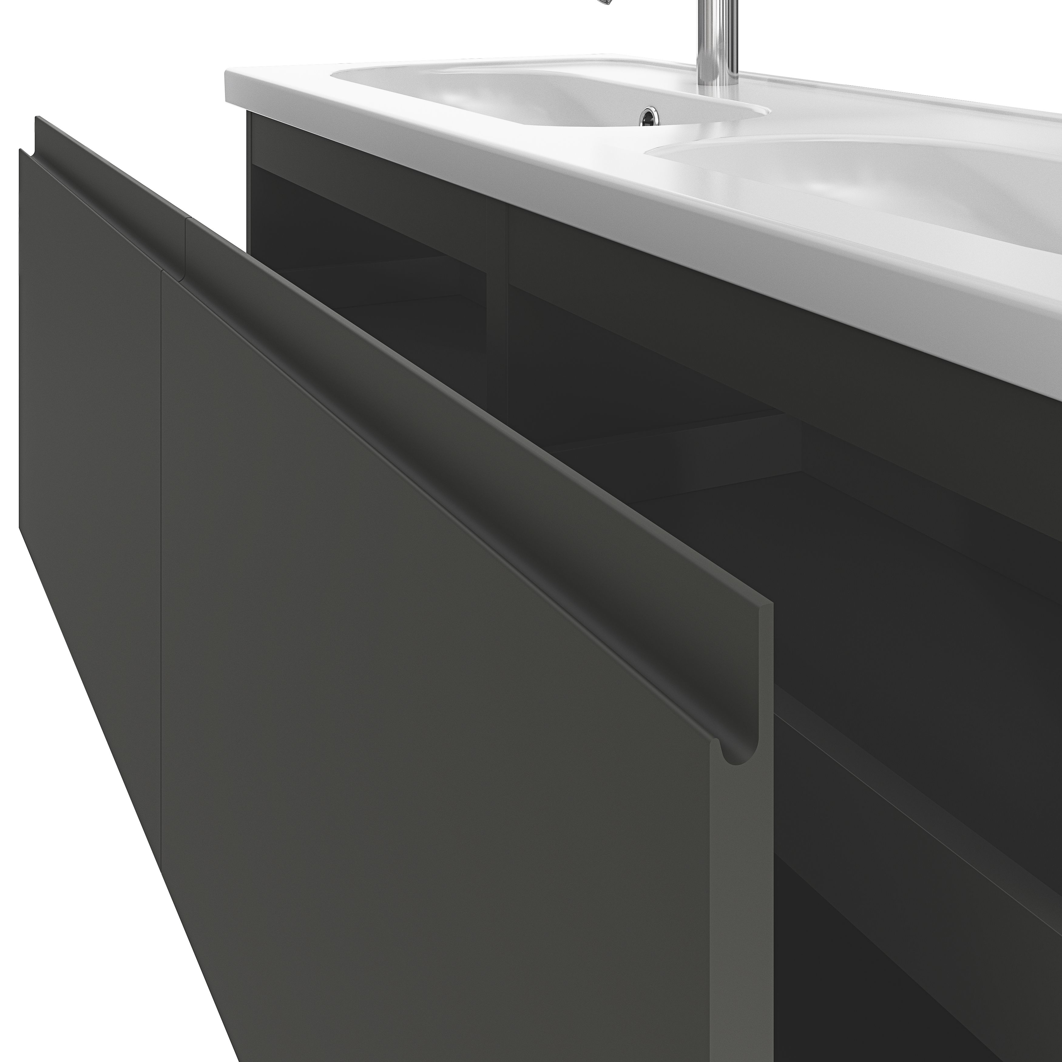 GoodHome Levanna Matt Dark grey Freestanding Vanity unit & basin set (W)1200mm (H)850mm