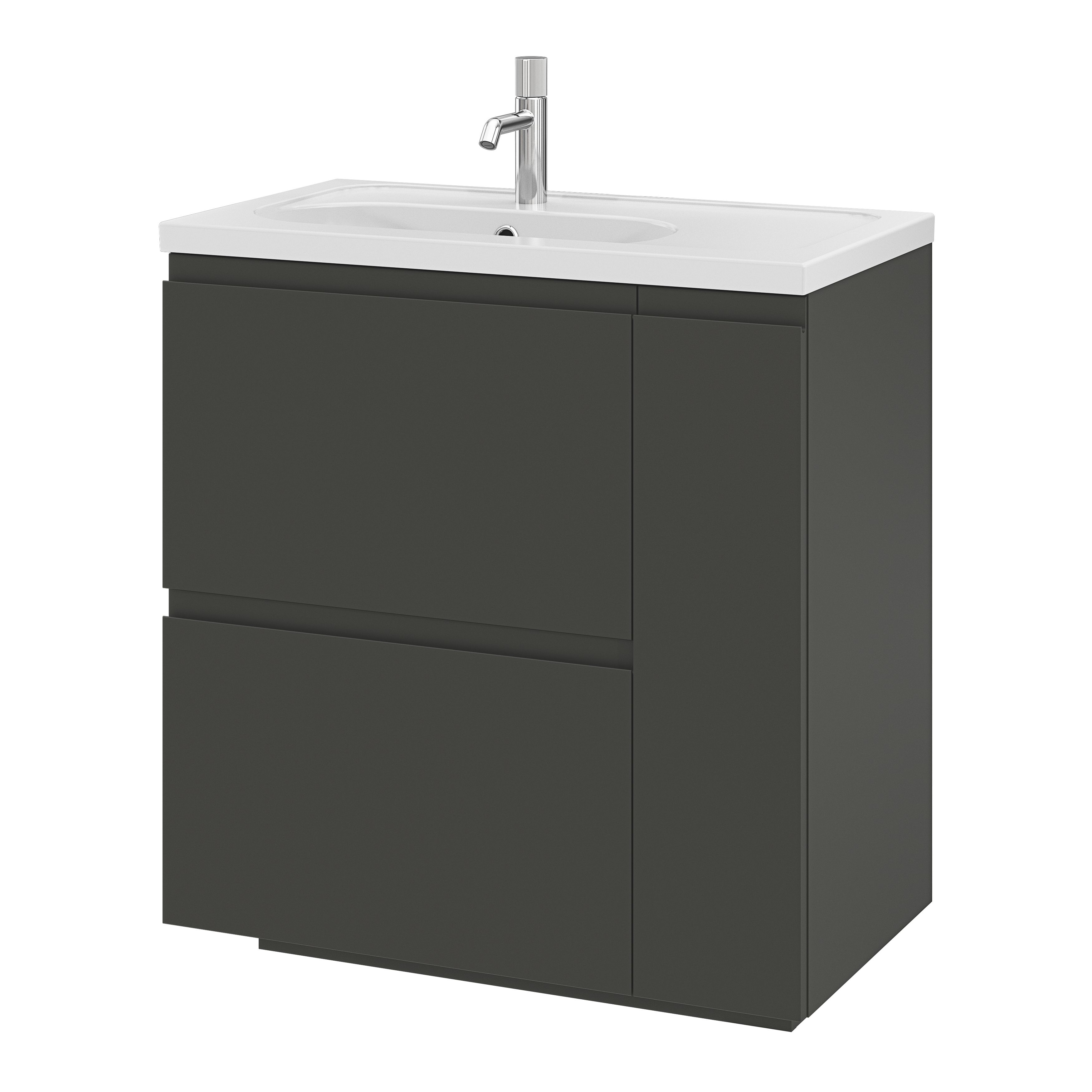 GoodHome Levanna Matt Dark grey Freestanding Vanity unit & basin set (W)800mm (H)850mm