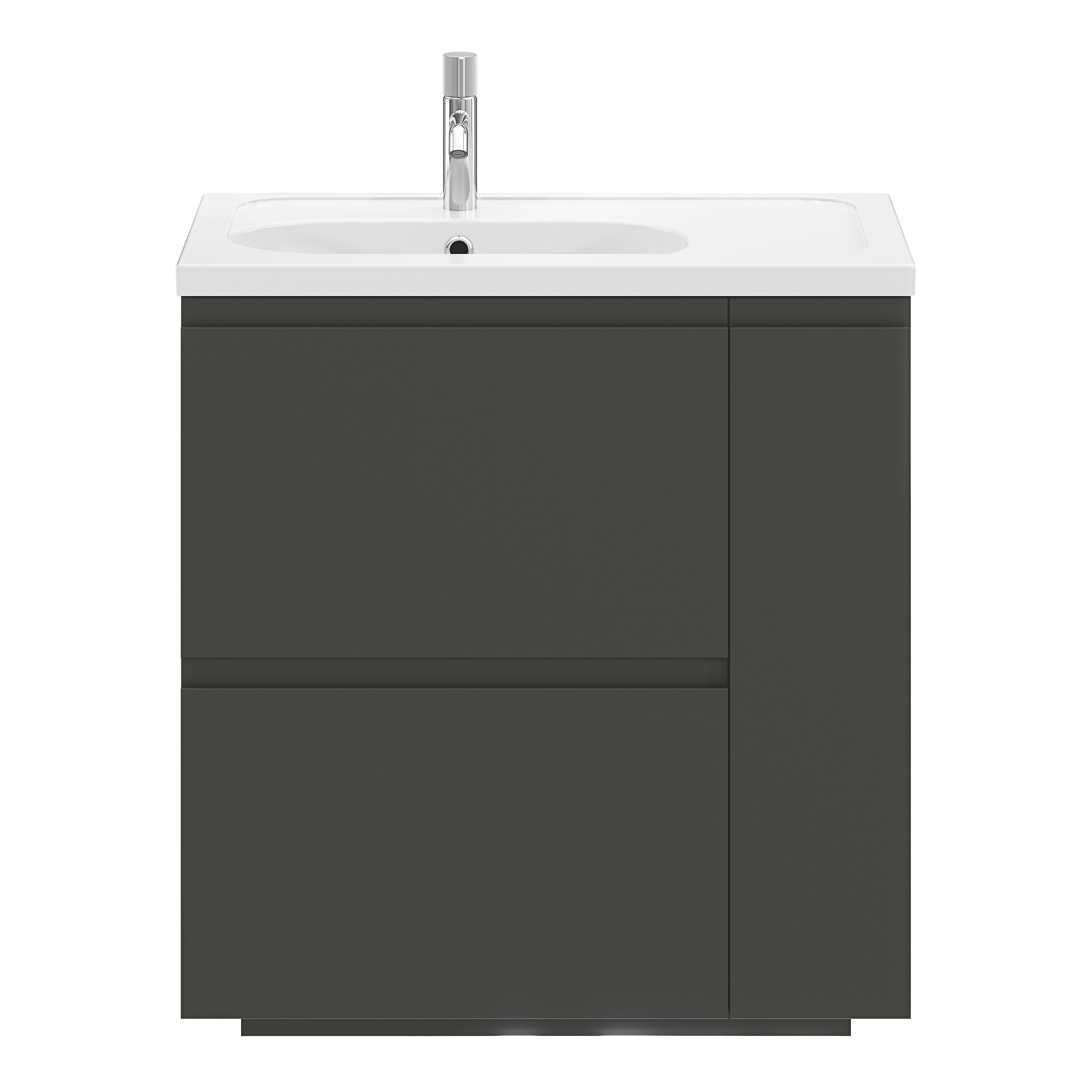 GoodHome Levanna Matt Dark grey Freestanding Vanity unit & basin set (W)800mm (H)850mm