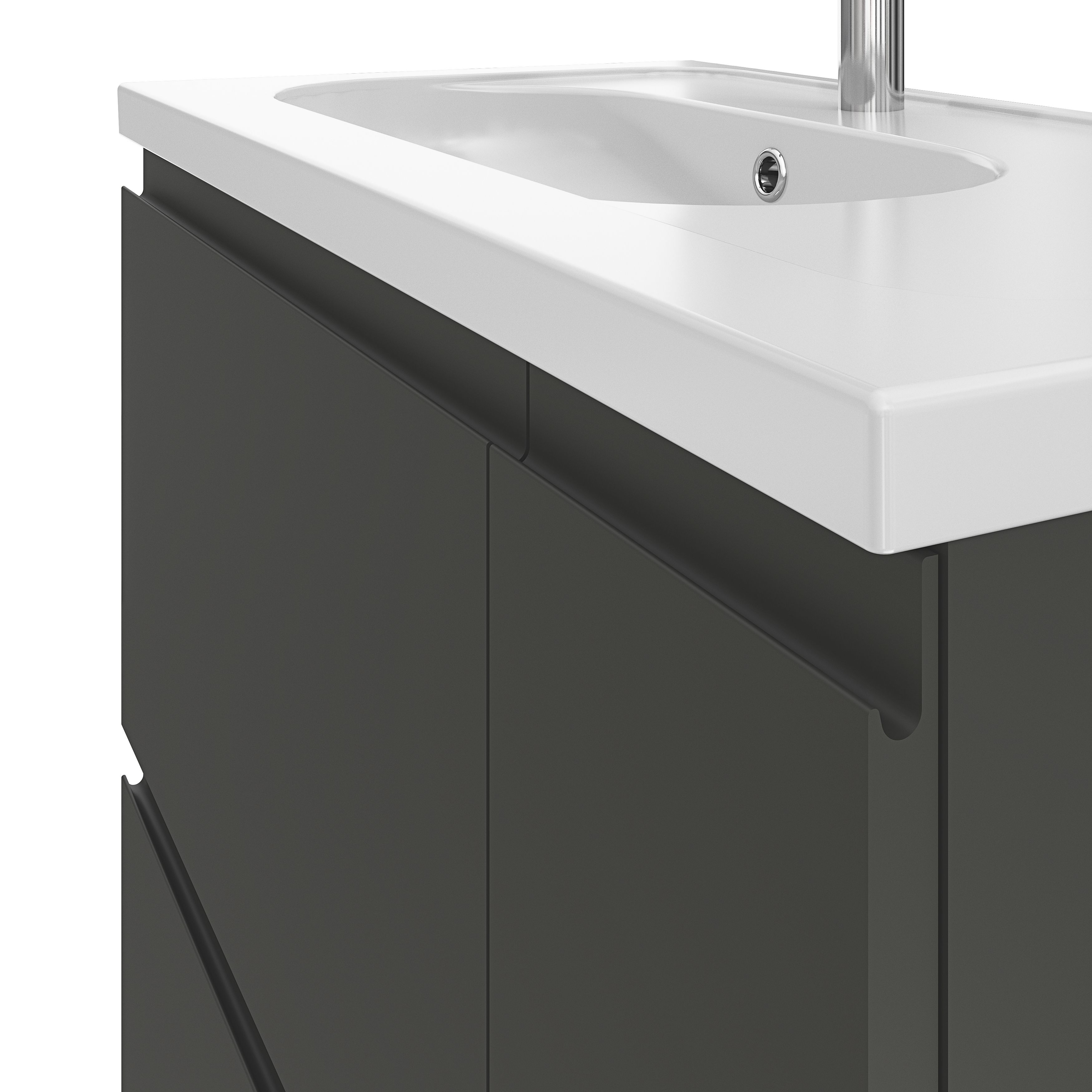 GoodHome Levanna Matt Dark grey Freestanding Vanity unit & basin set (W)800mm (H)850mm