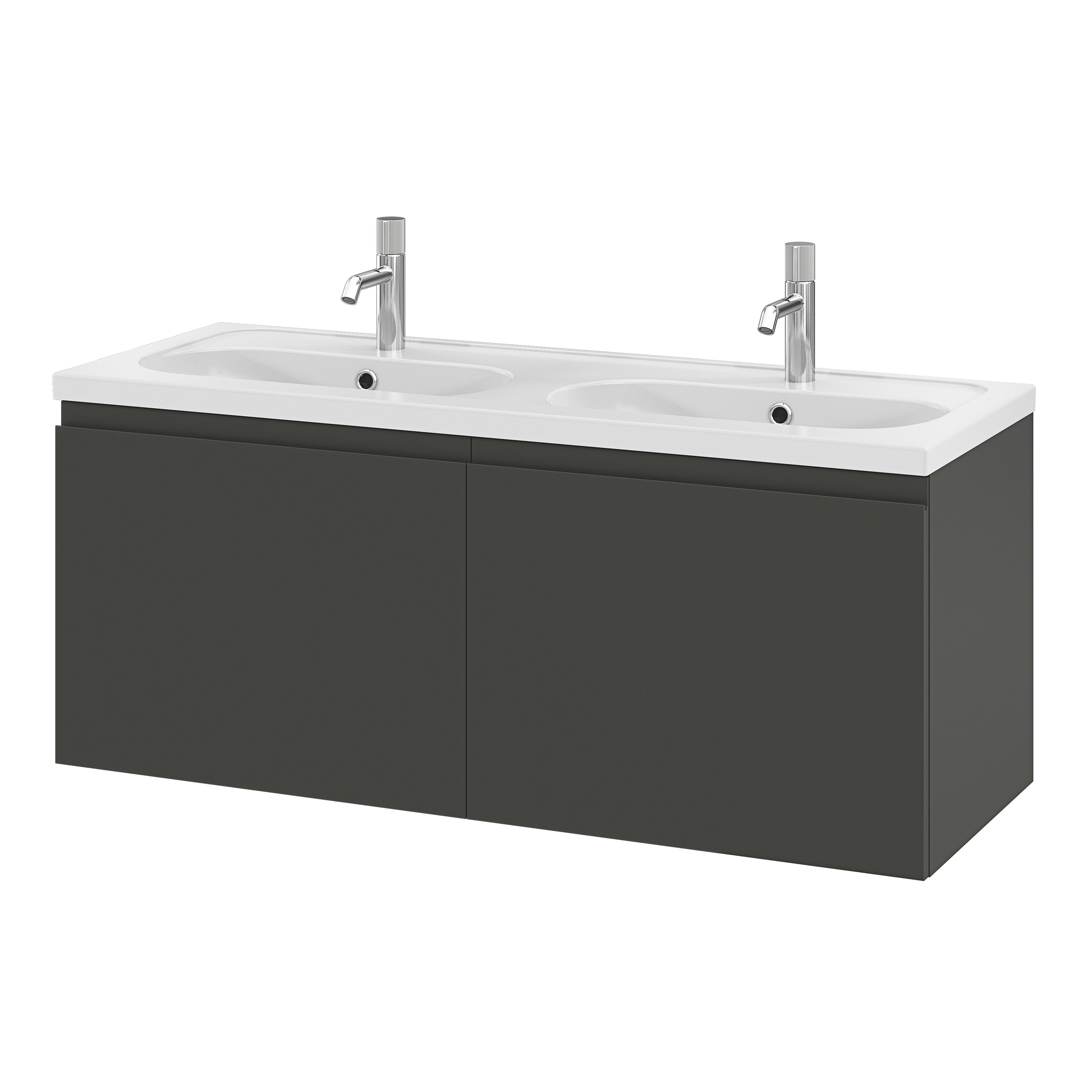 GoodHome Levanna Matt Dark grey Wall-mounted Vanity unit & basin set (W)1200mm (H)480mm