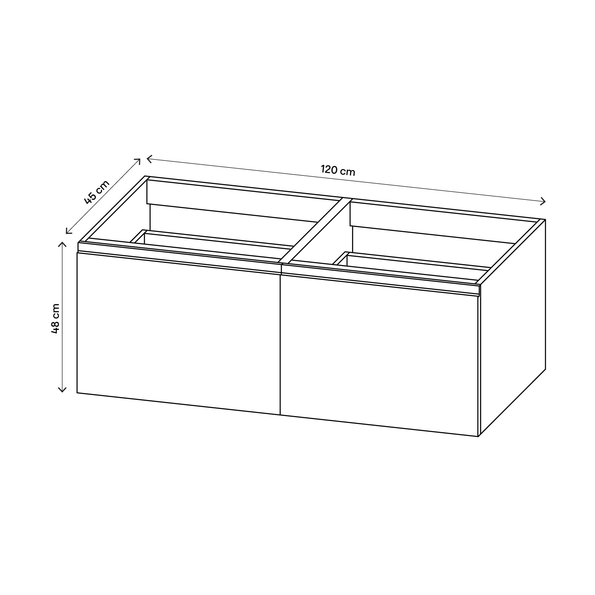 GoodHome Levanna Matt Dark grey Wall-mounted Vanity unit & basin set (W)1200mm (H)480mm