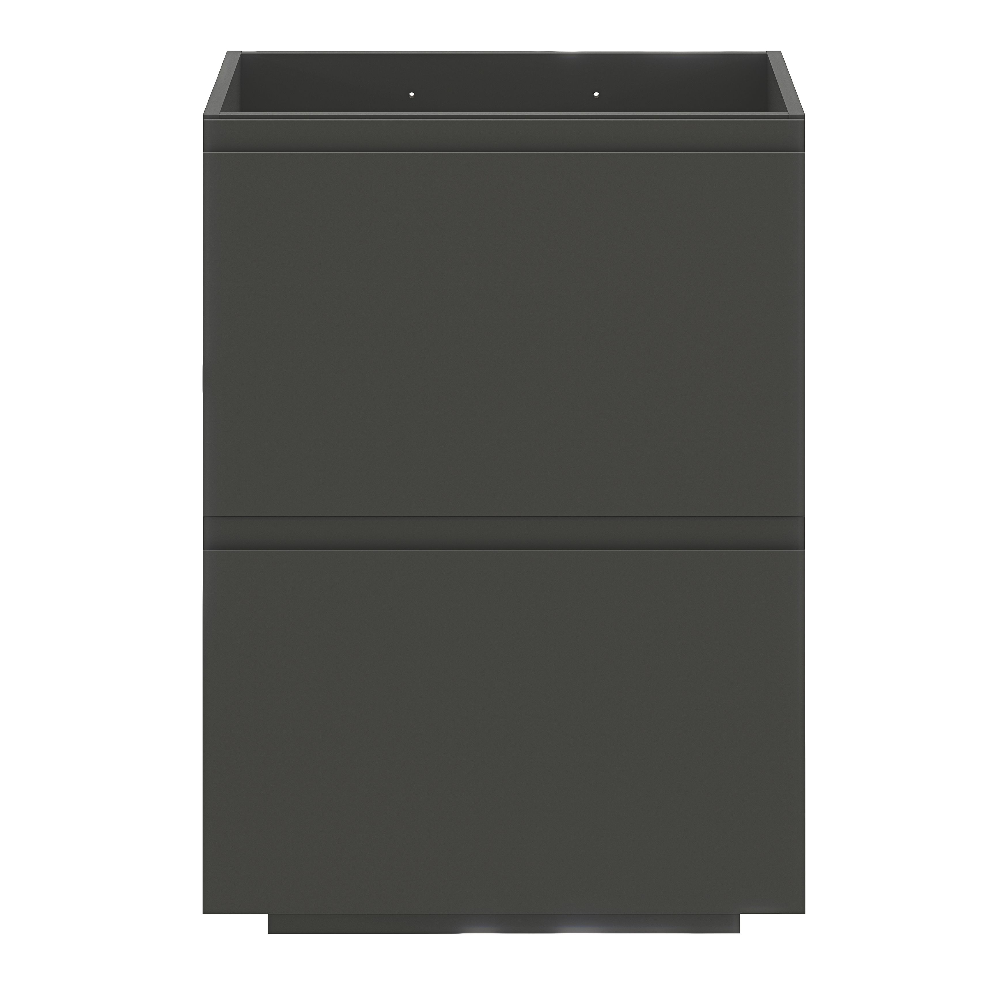 GoodHome Levanna Matt Grey Double Freestanding Bathroom Cabinet (H) 850mm (W) 600mm