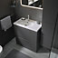 GoodHome Levanna Matt Grey Freestanding Bathroom Cabinet (H) 850mm (W) 800mm