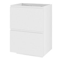 GoodHome Levanna Matt White Double Freestanding Bathroom Cabinet (H) 850mm (W) 600mm
