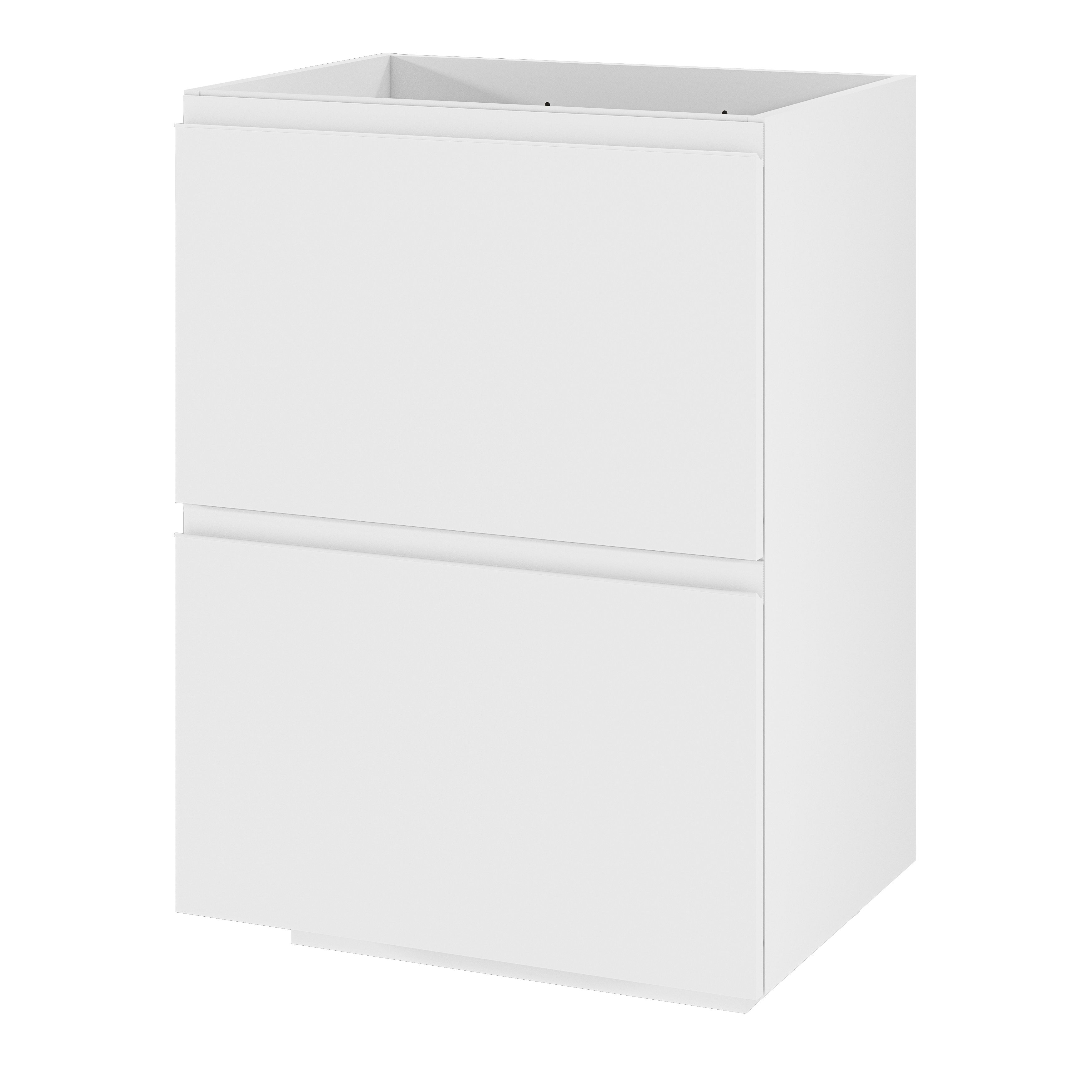 GoodHome Levanna Matt White Double Freestanding Bathroom Cabinet (H ...