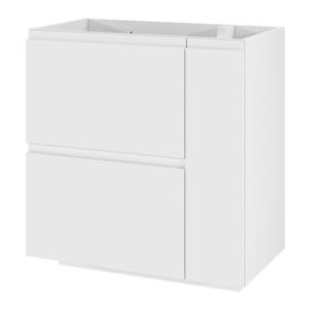 GoodHome Levanna Matt White Freestanding Bathroom Cabinet (H)85cm (W)80cm