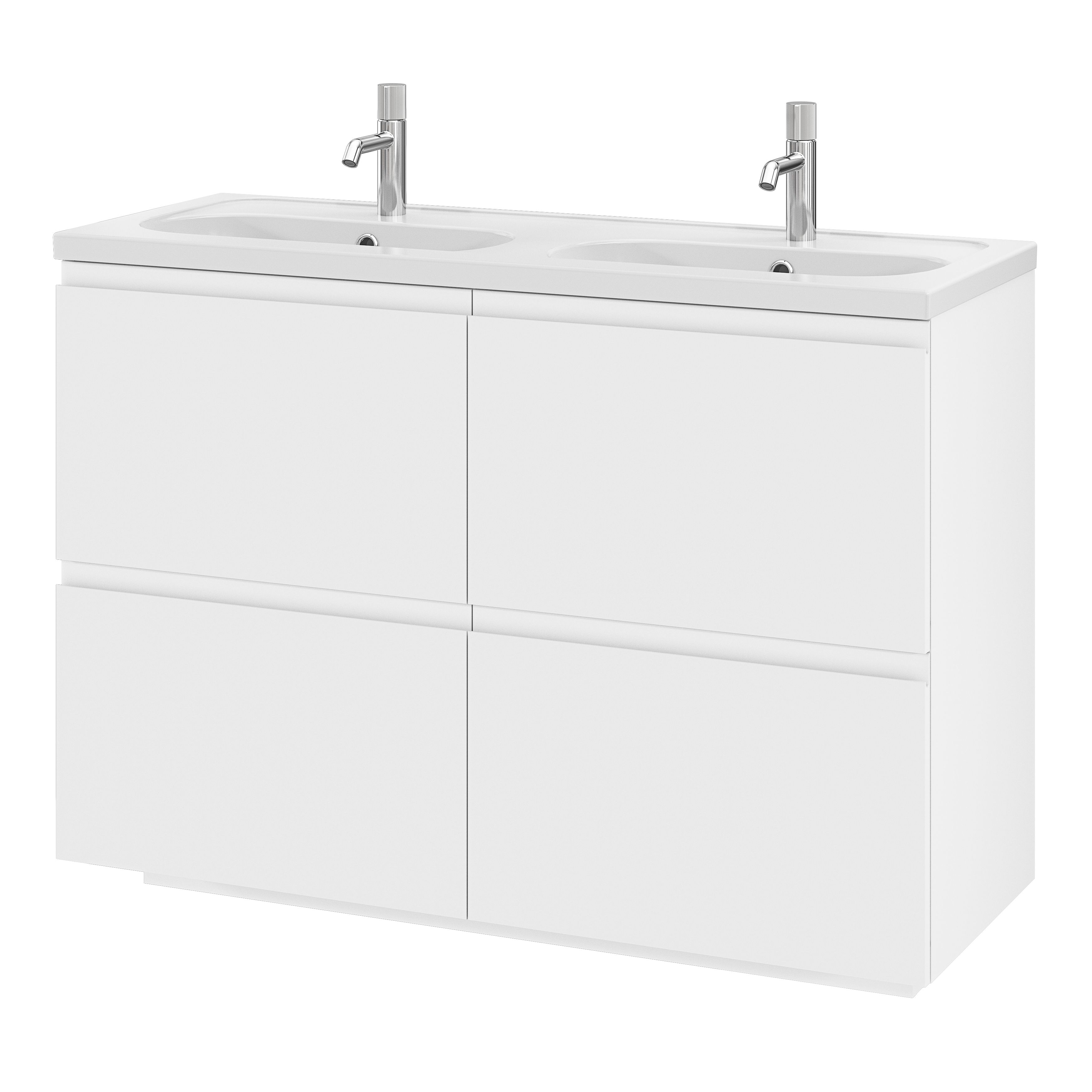 GoodHome Levanna Matt White Freestanding Vanity unit & basin set (W)1200mm (H)850mm