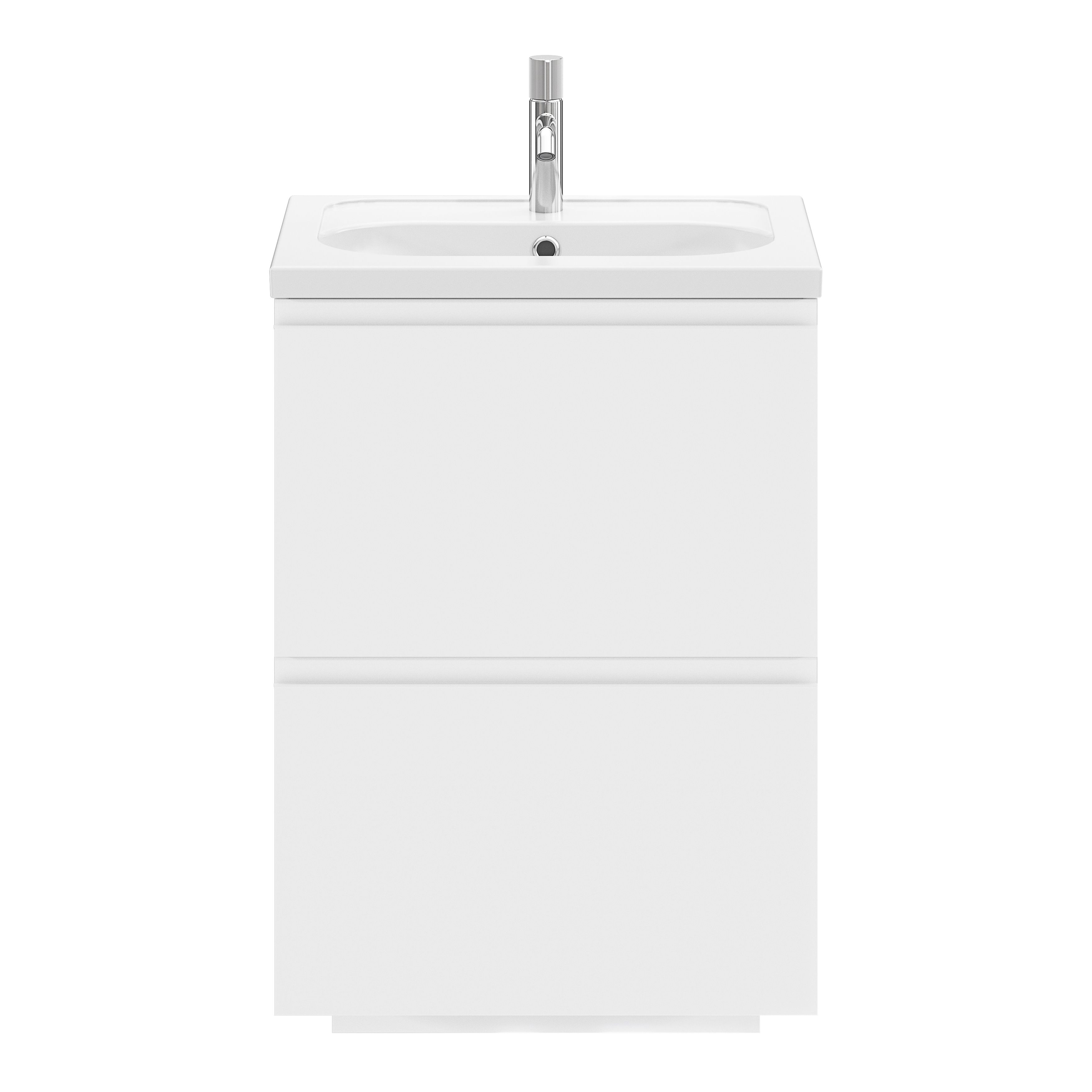 GoodHome Levanna Matt White Freestanding Vanity unit & basin set (W)600mm (H)850mm