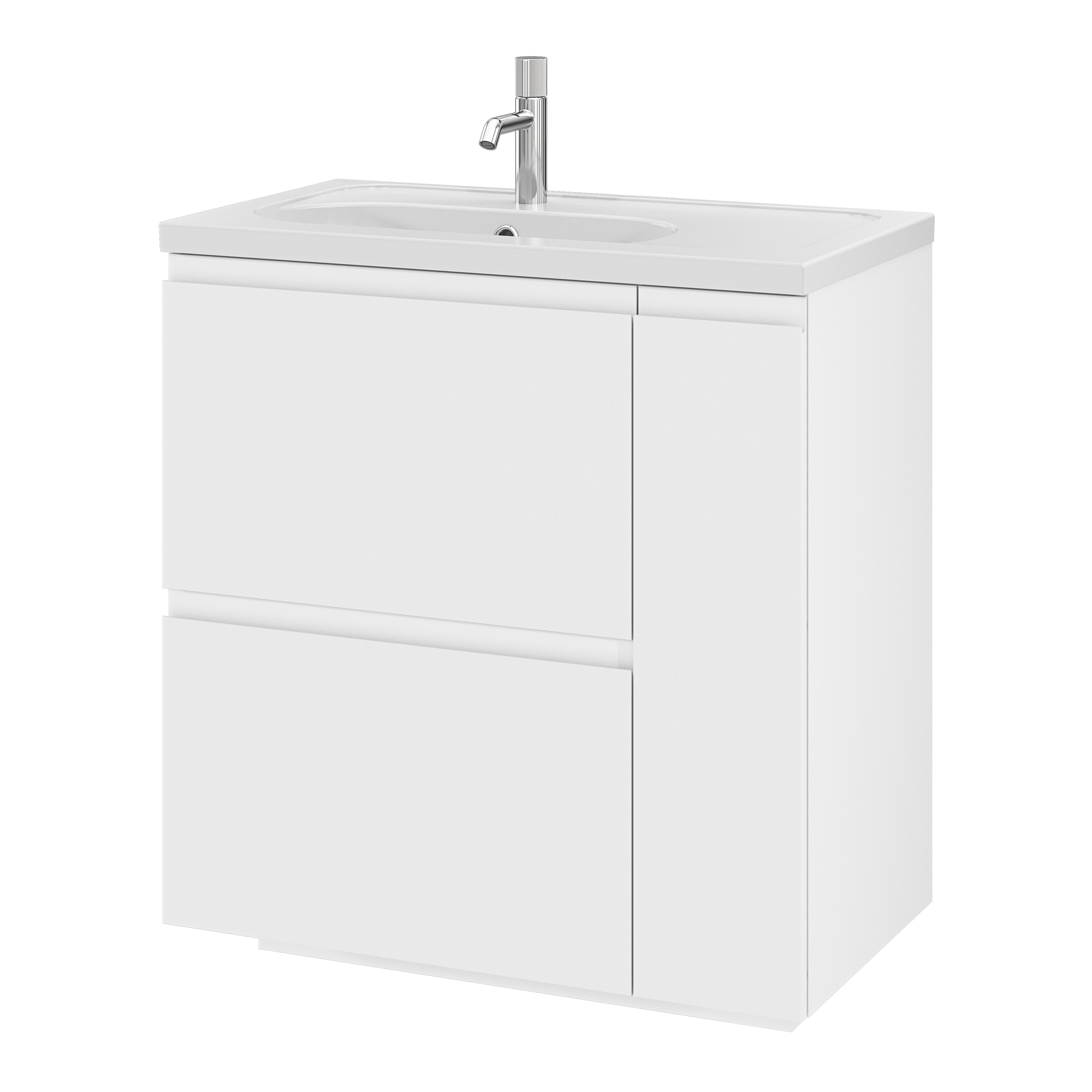 GoodHome Levanna Matt White Freestanding Vanity unit & basin set (W)800mm (H)850mm