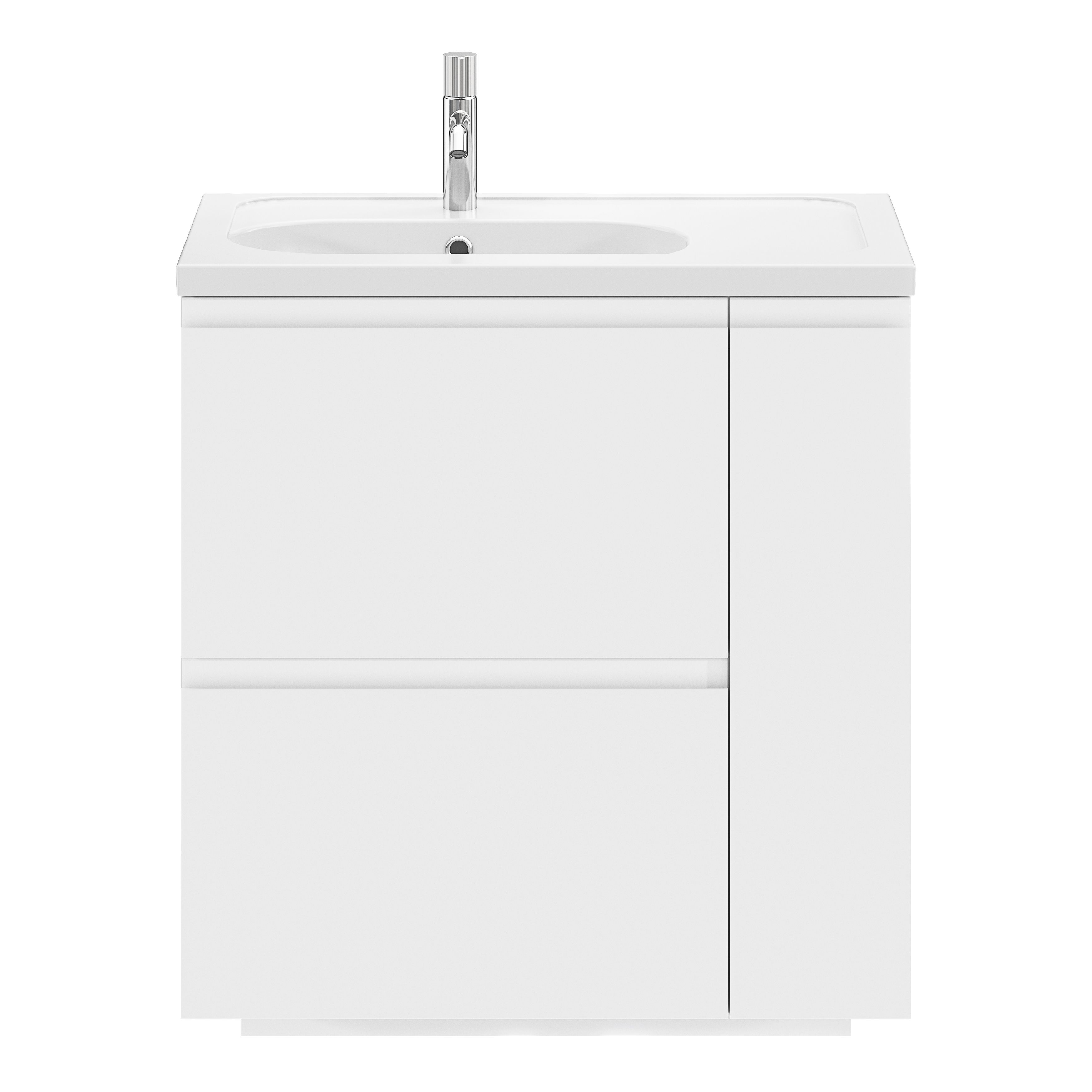 GoodHome Levanna Matt White Freestanding Vanity unit & basin set (W)800mm (H)850mm