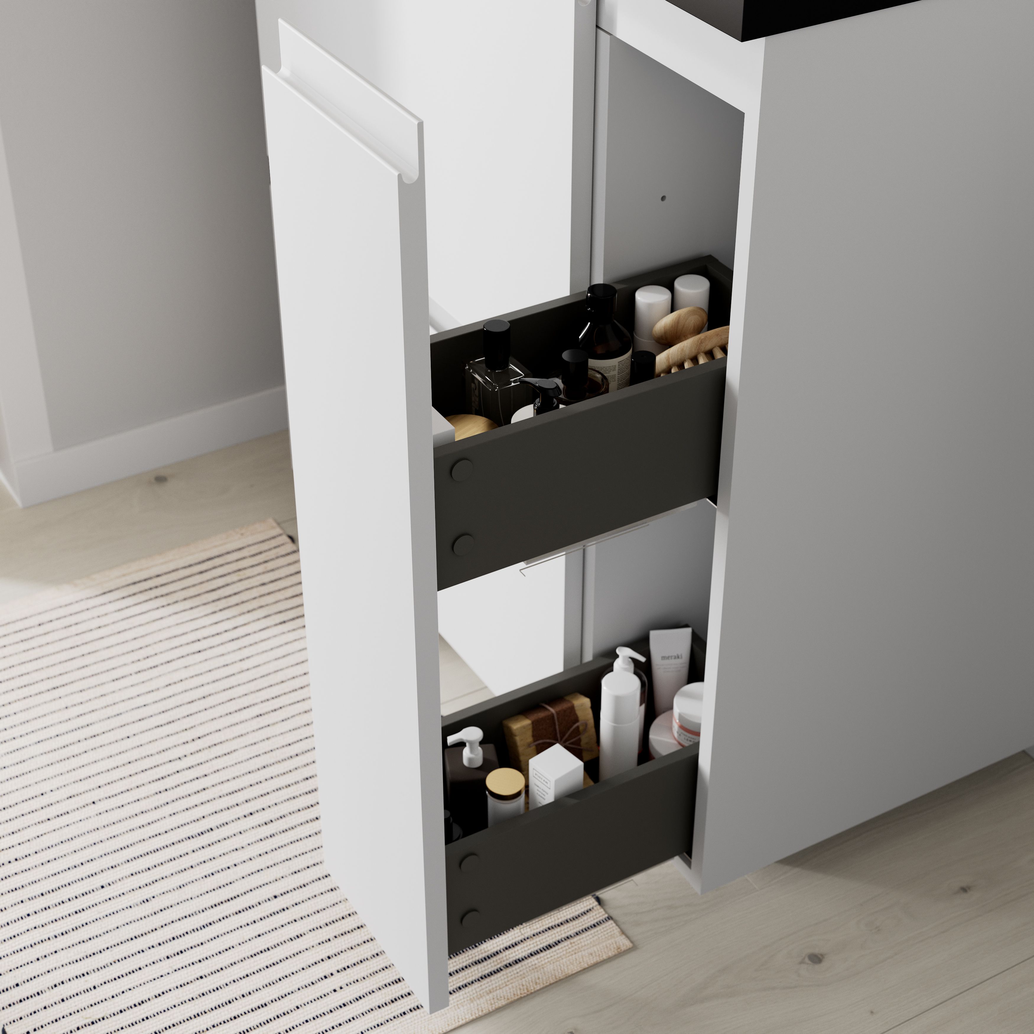 GoodHome Levanna Matt White Freestanding Vanity unit & basin set (W)800mm (H)850mm