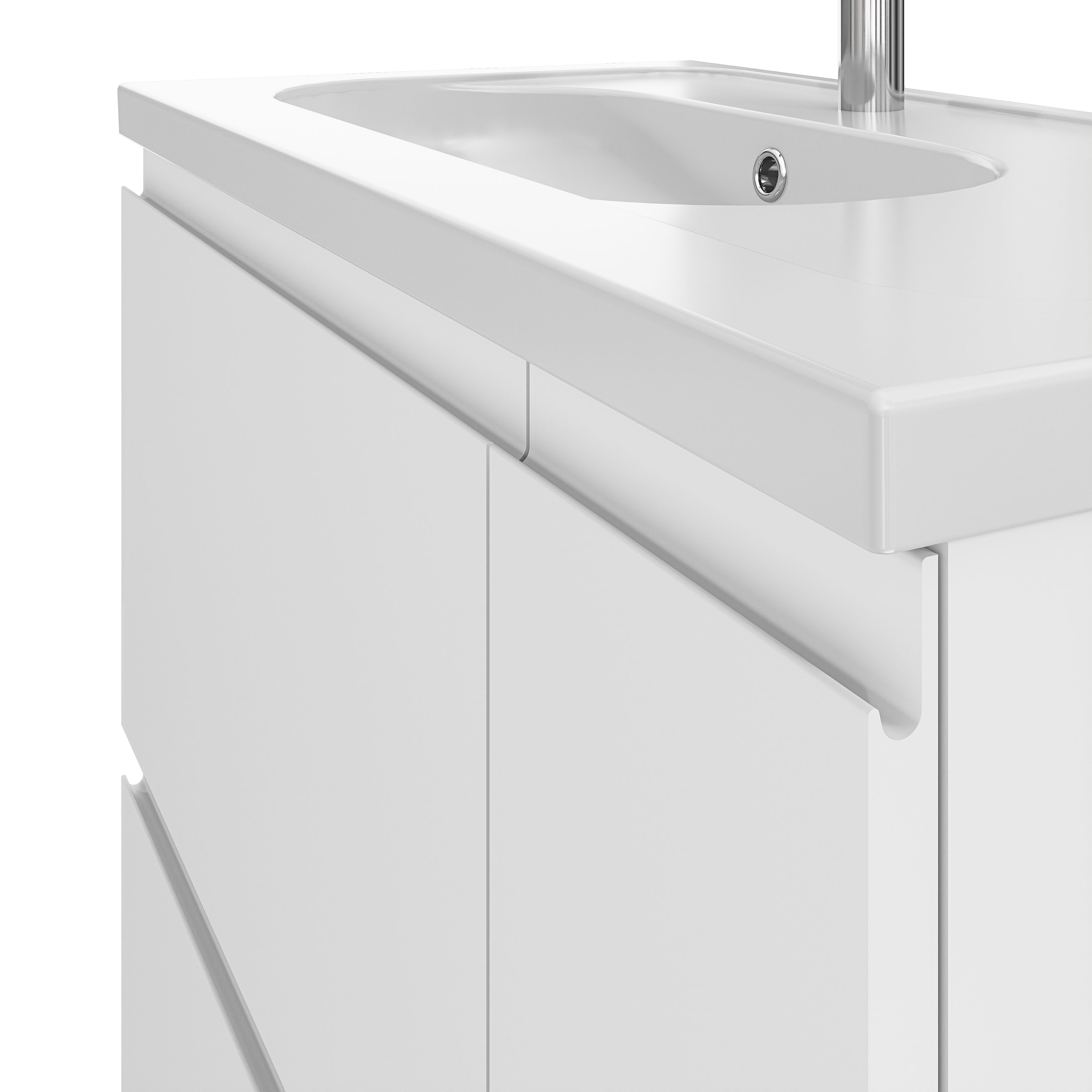 GoodHome Levanna Matt White Freestanding Vanity unit & basin set (W)800mm (H)850mm