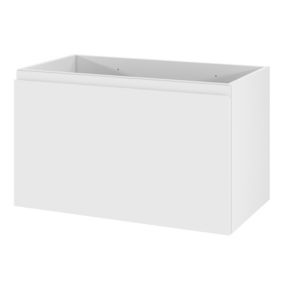 GoodHome Levanna Matt White Single Wall-mounted Bathroom Cabinet (H) 480mm (W) 800mm