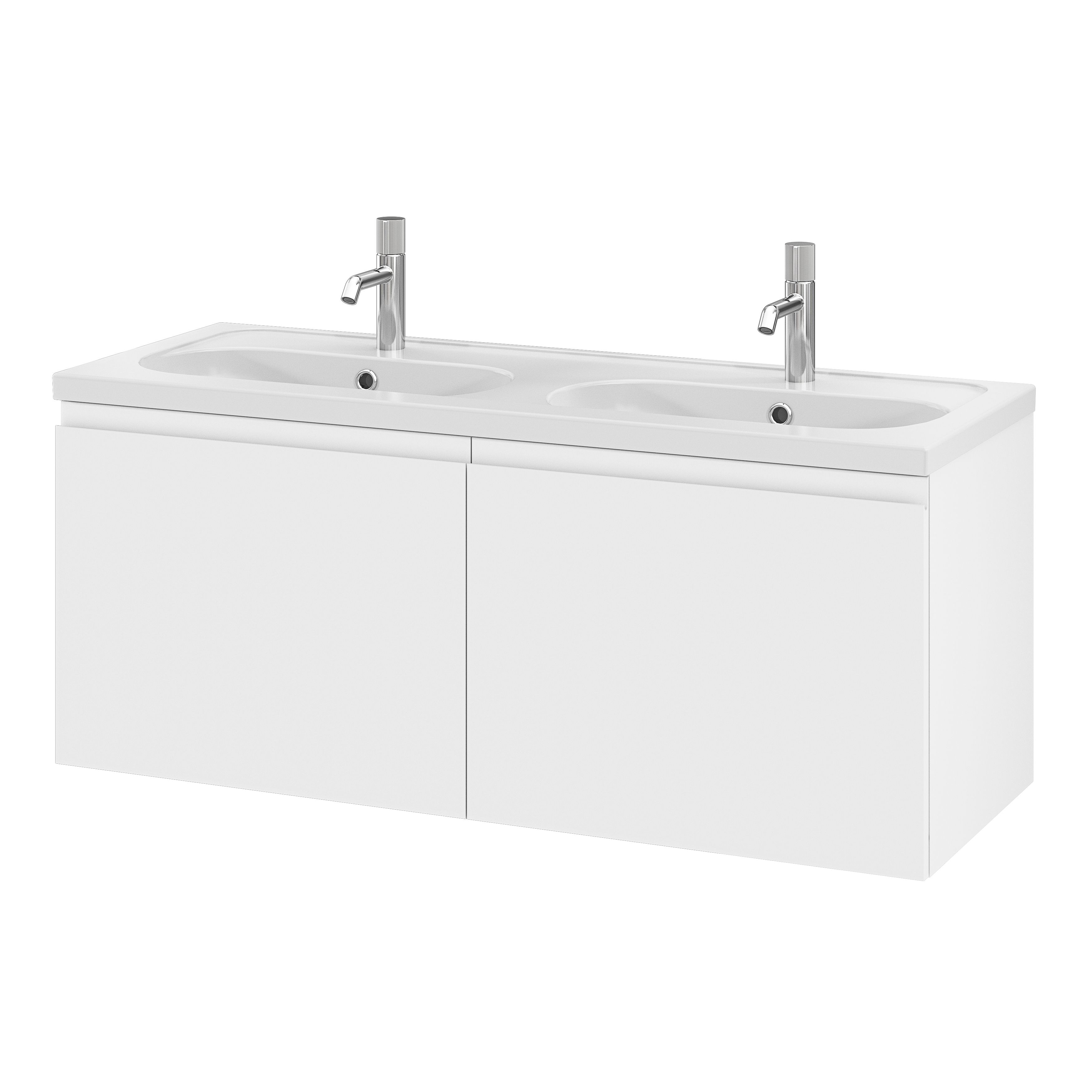 GoodHome Levanna Matt White Wall-mounted Vanity unit & basin set (W)1200mm (H)480mm