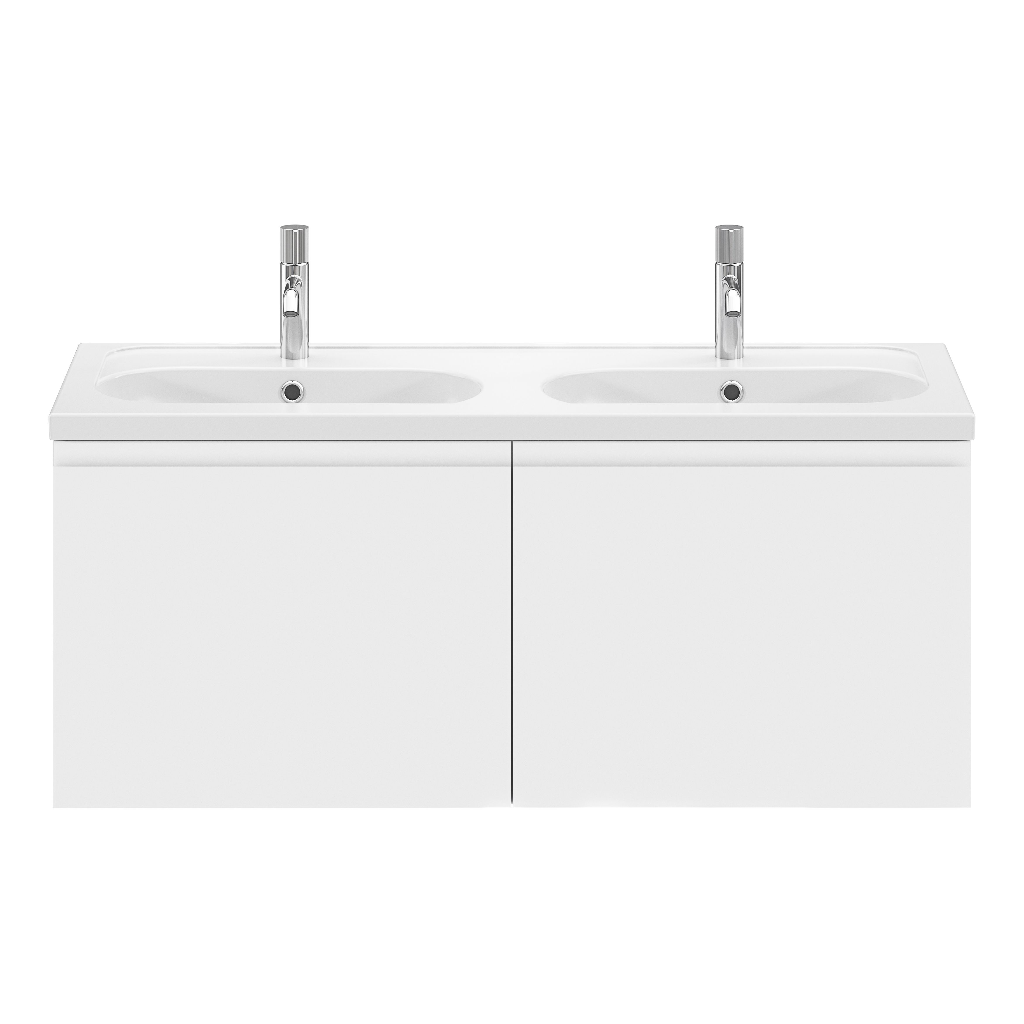 GoodHome Levanna Matt White Wall-mounted Vanity unit & basin set (W)1200mm (H)480mm