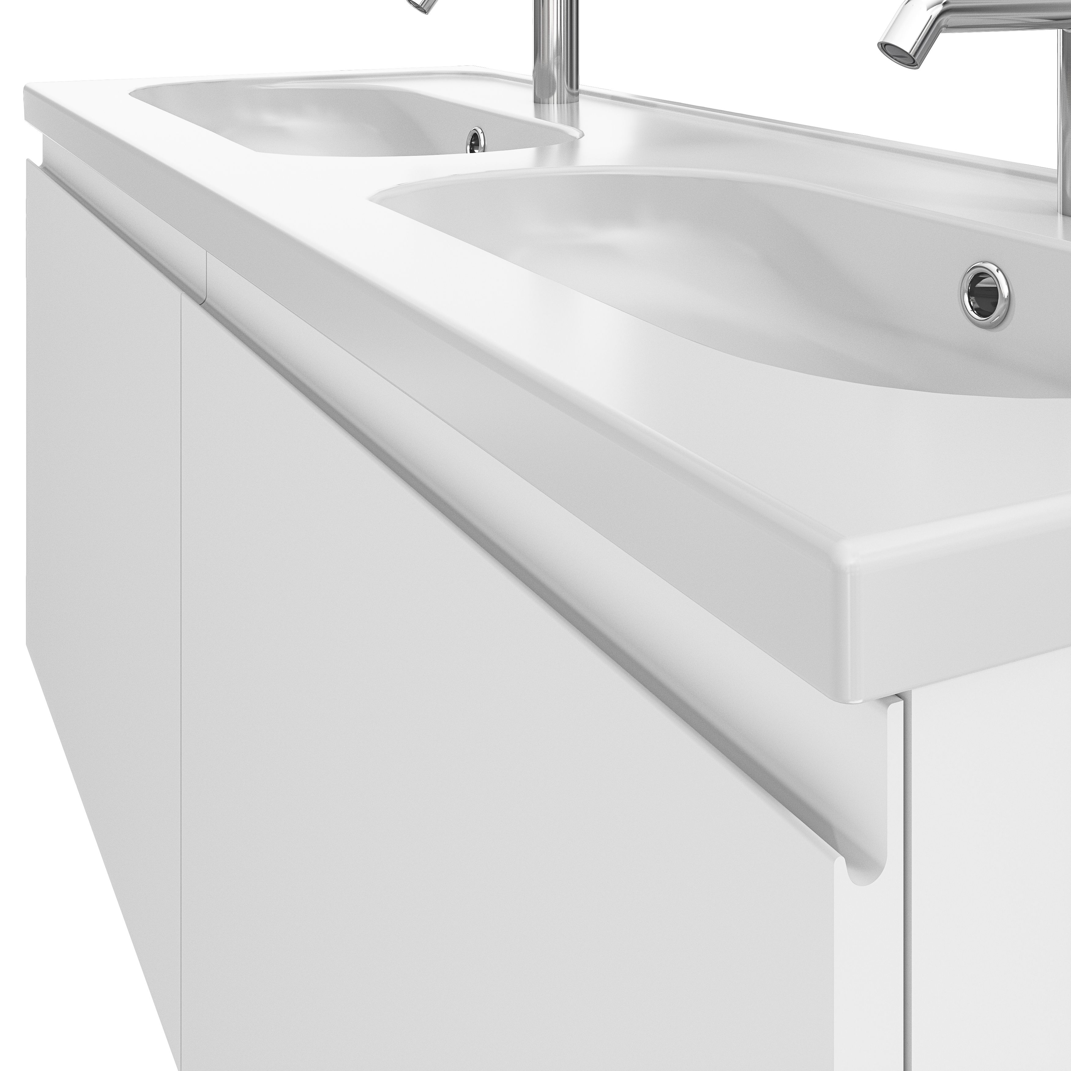 GoodHome Levanna Matt White Wall-mounted Vanity unit & basin set (W)1200mm (H)480mm