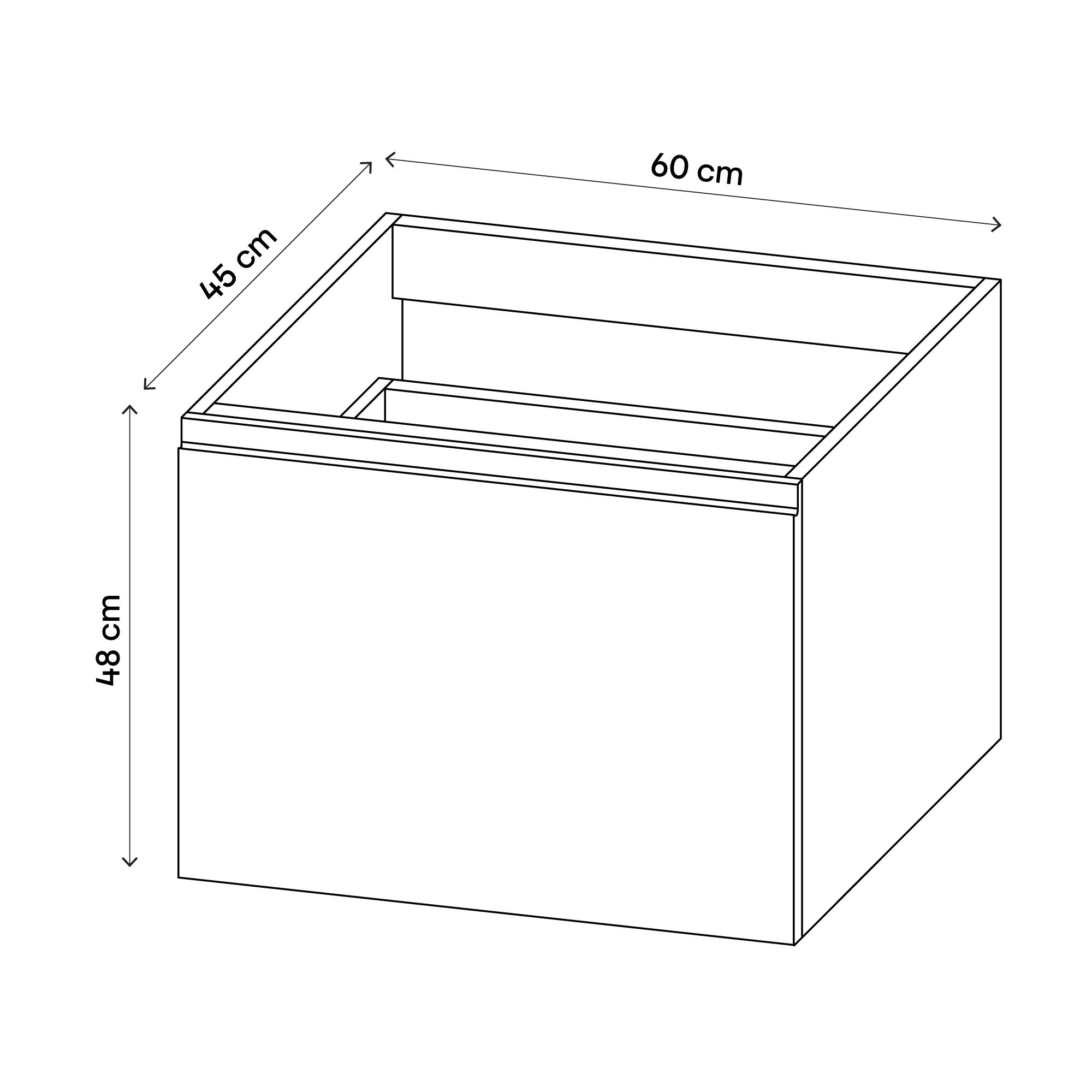 GoodHome Levanna Matt White Wall-mounted Vanity unit & basin set (W)600mm (H)480mm