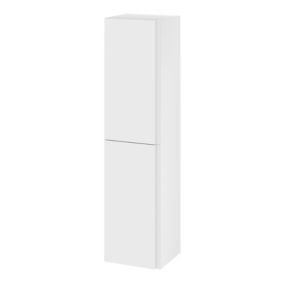 GoodHome Levanna Tall deep Matt White Double Bathroom Column cabinet (H)160cm (W)40cm