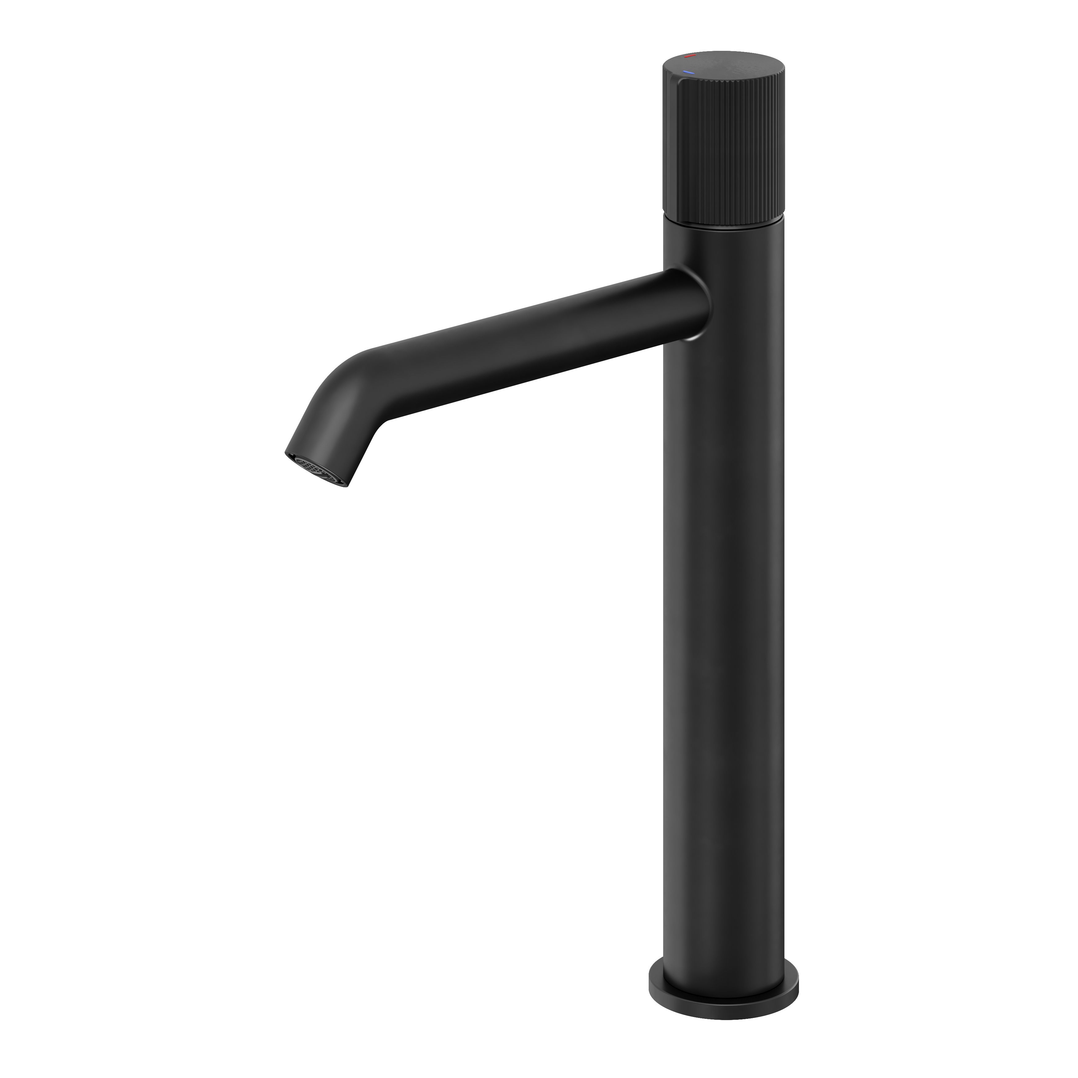 GoodHome Levanna Tall Matt Black Round Deck-mounted Manual Deck Mixer Tap