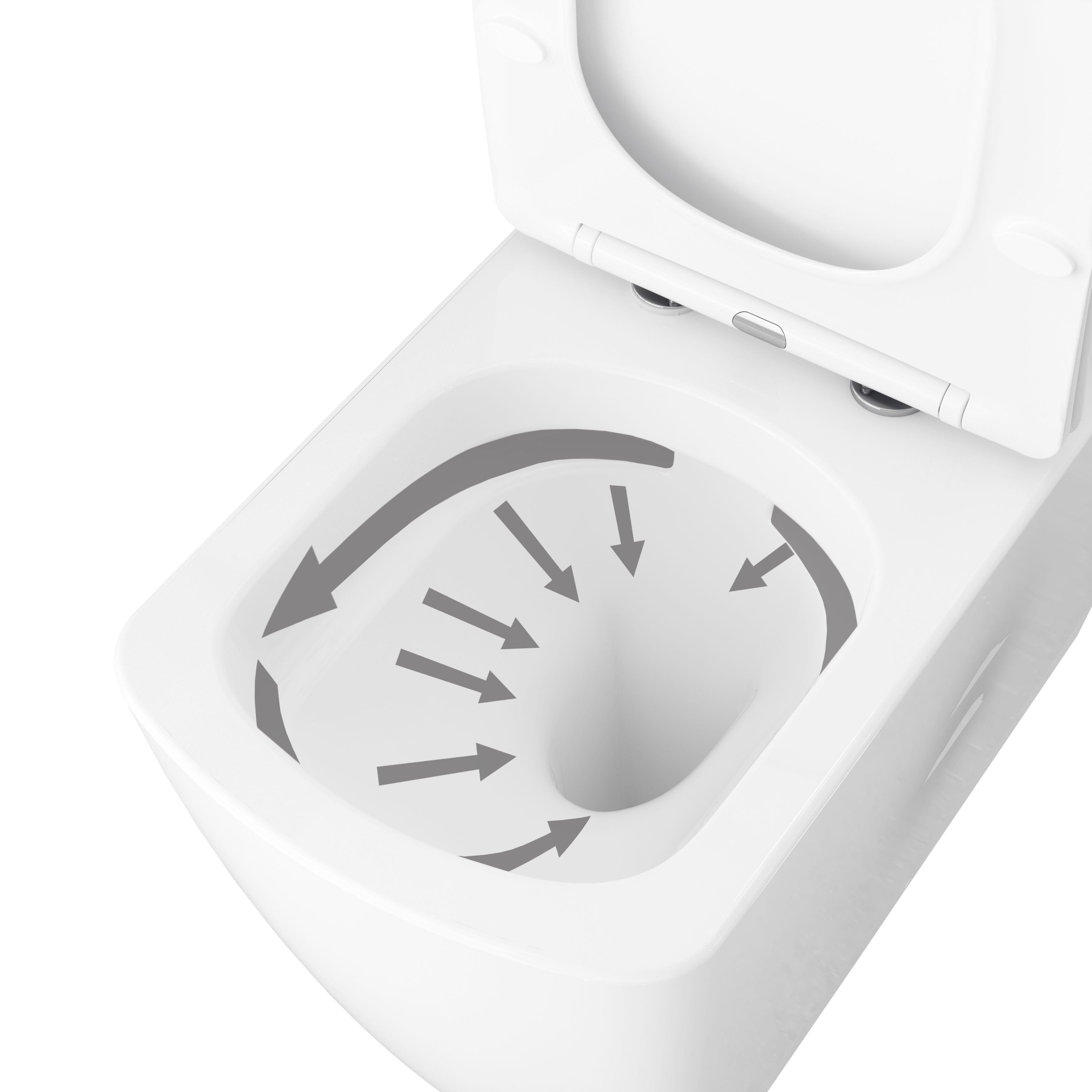GoodHome Levanna White Close-coupled Square Toilet & cistern with Soft close seat & Close coupled cistern