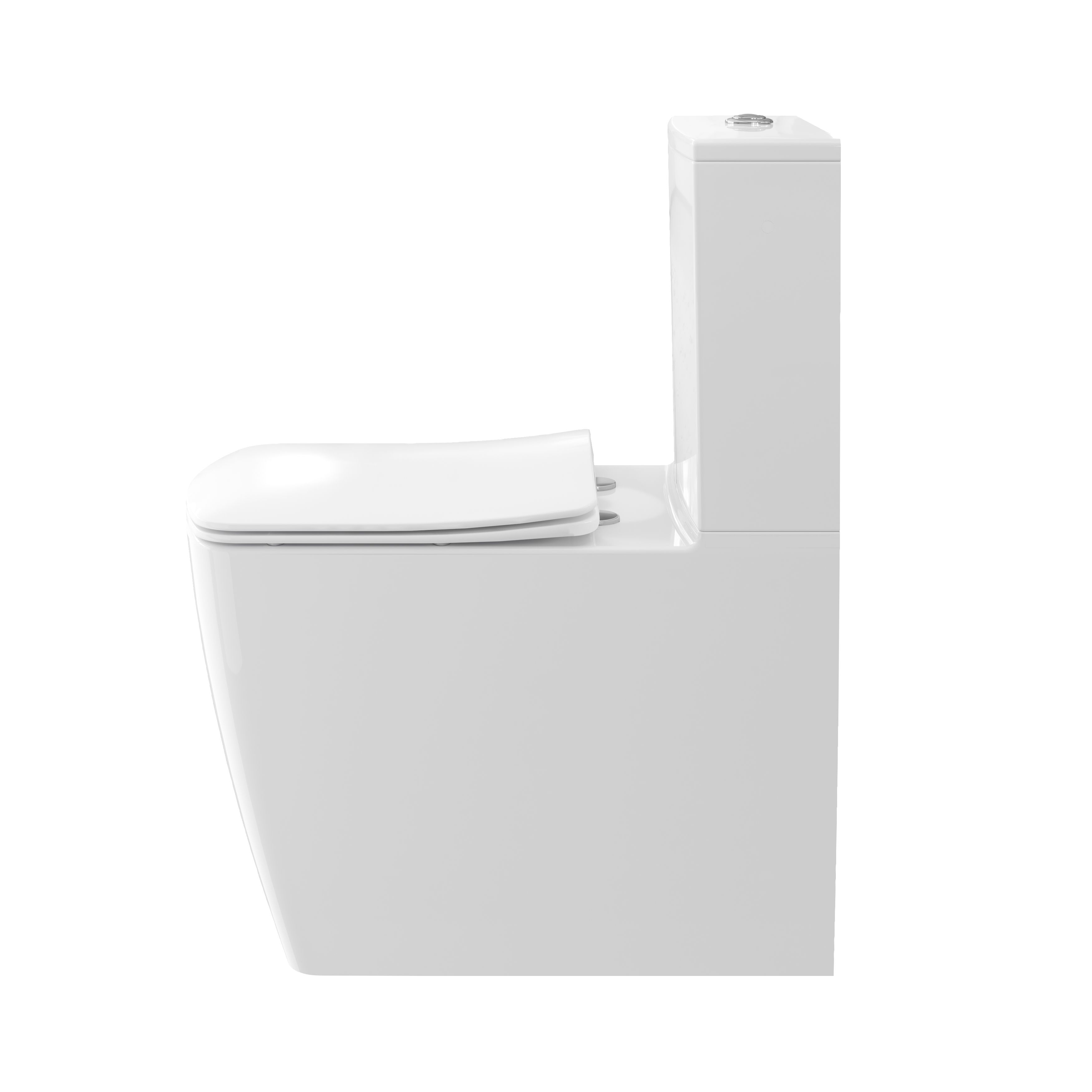GoodHome Levanna White Close-coupled Square Toilet & cistern with Soft close seat