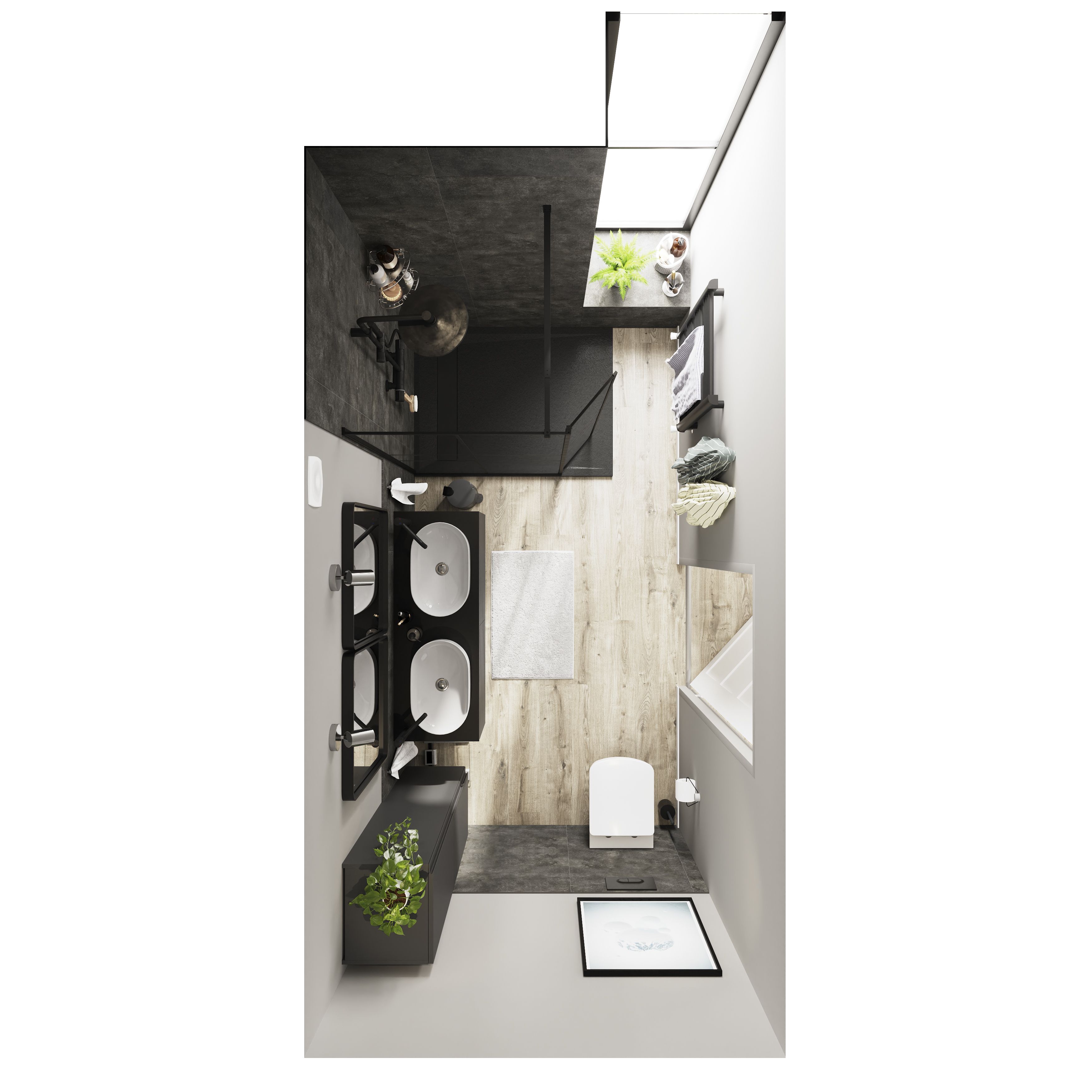 GoodHome Levanna White Rimless Back to wall Square Toilet pan with Soft close seat